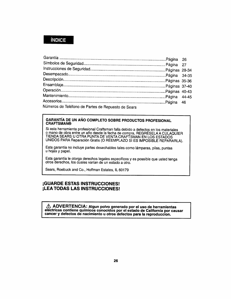 Lijadora orbital aleatoria, Manual del operador | Craftsman 172.27673 User Manual | Page 27 / 52