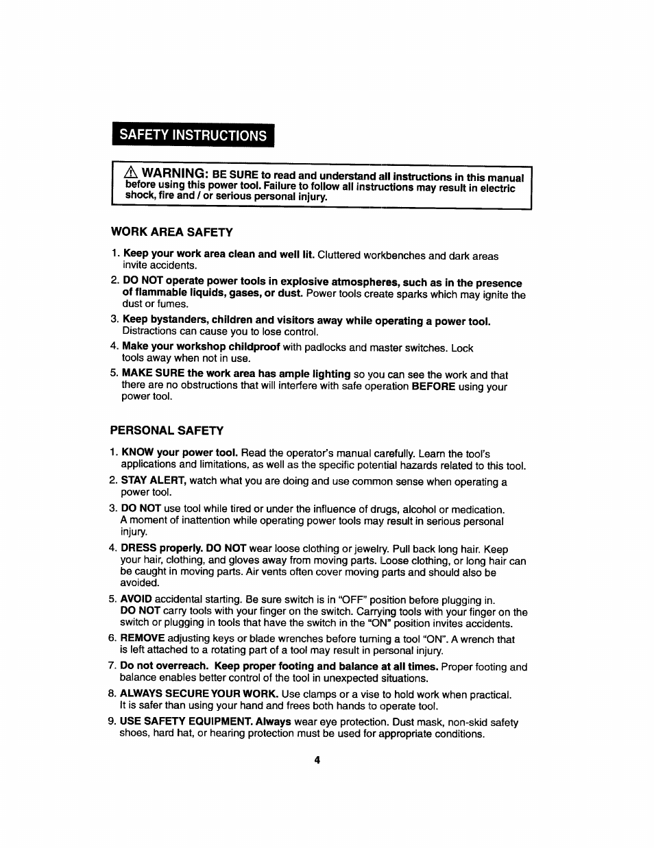 Craftsman 172.27673 User Manual | Page 4 / 52