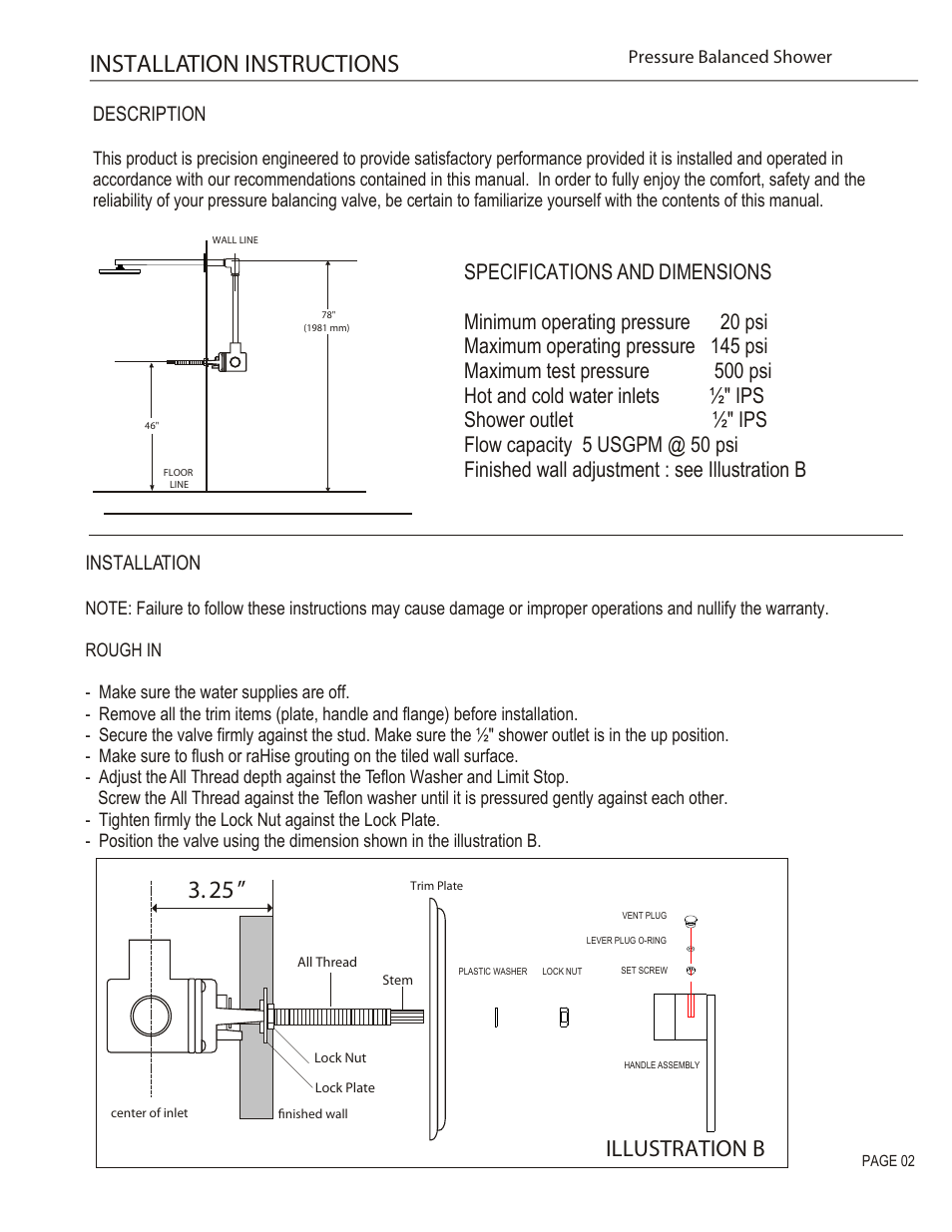 Installation instructions, Illustration b, Description | Installation | Santec 9932CR-TM User Manual | Page 2 / 4