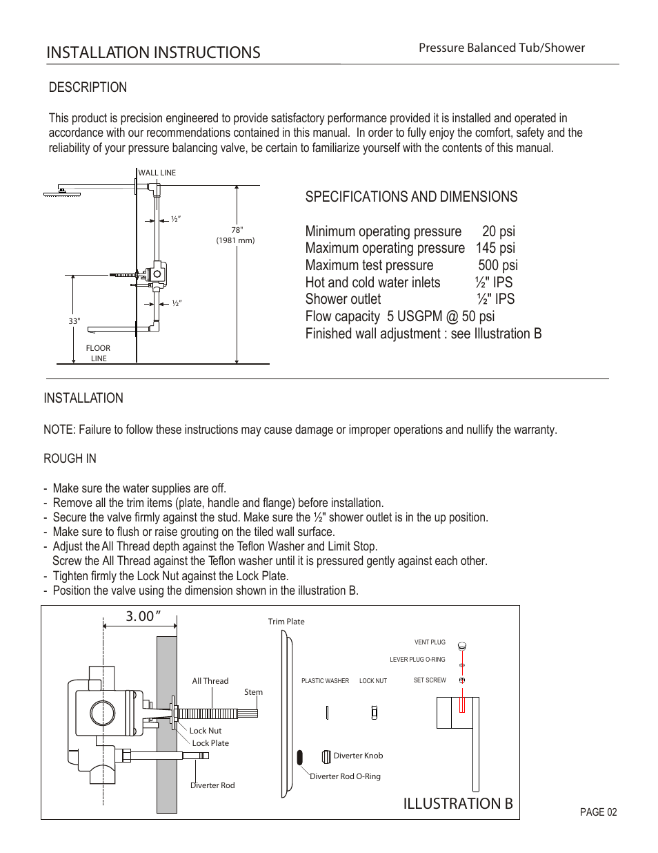 Installation instructions, Illustration b, Description | Installation | Santec 9934CR-TM User Manual | Page 2 / 4