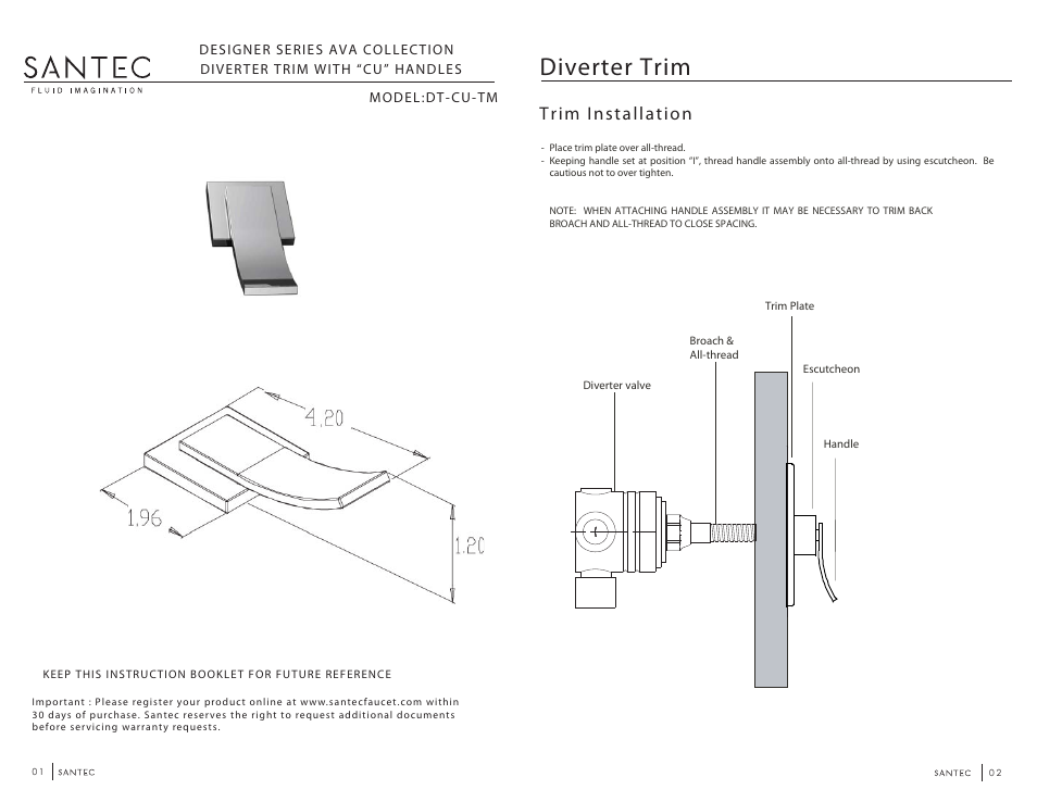 Santec DT-CU-TM User Manual | 2 pages