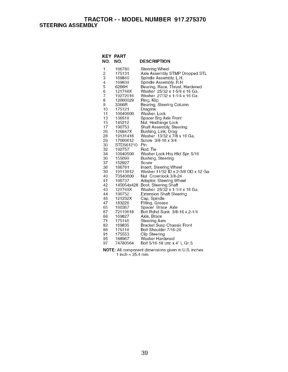 Tractor | Craftsman 917.275370 User Manual | Page 39 / 56