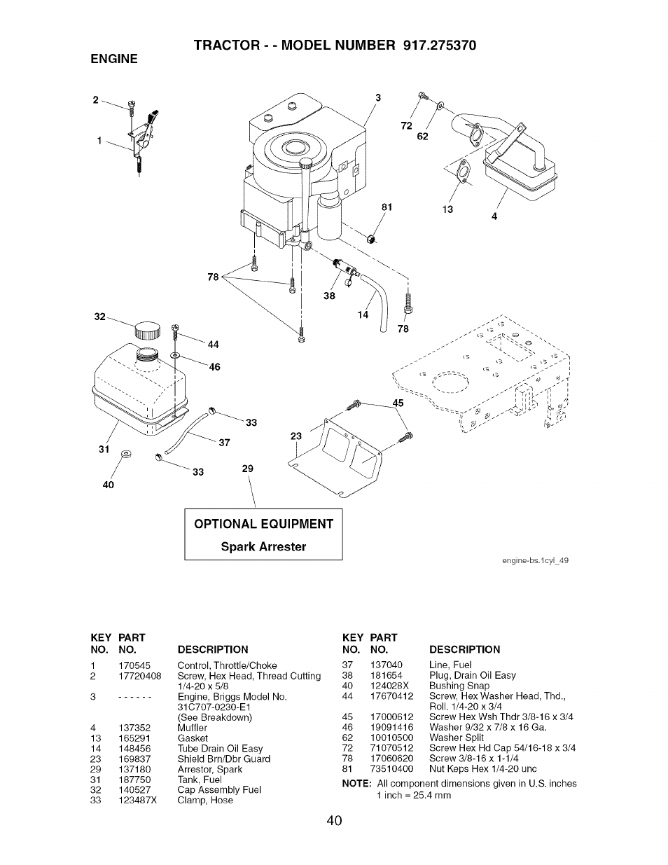 Engine | Craftsman 917.275370 User Manual | Page 40 / 56