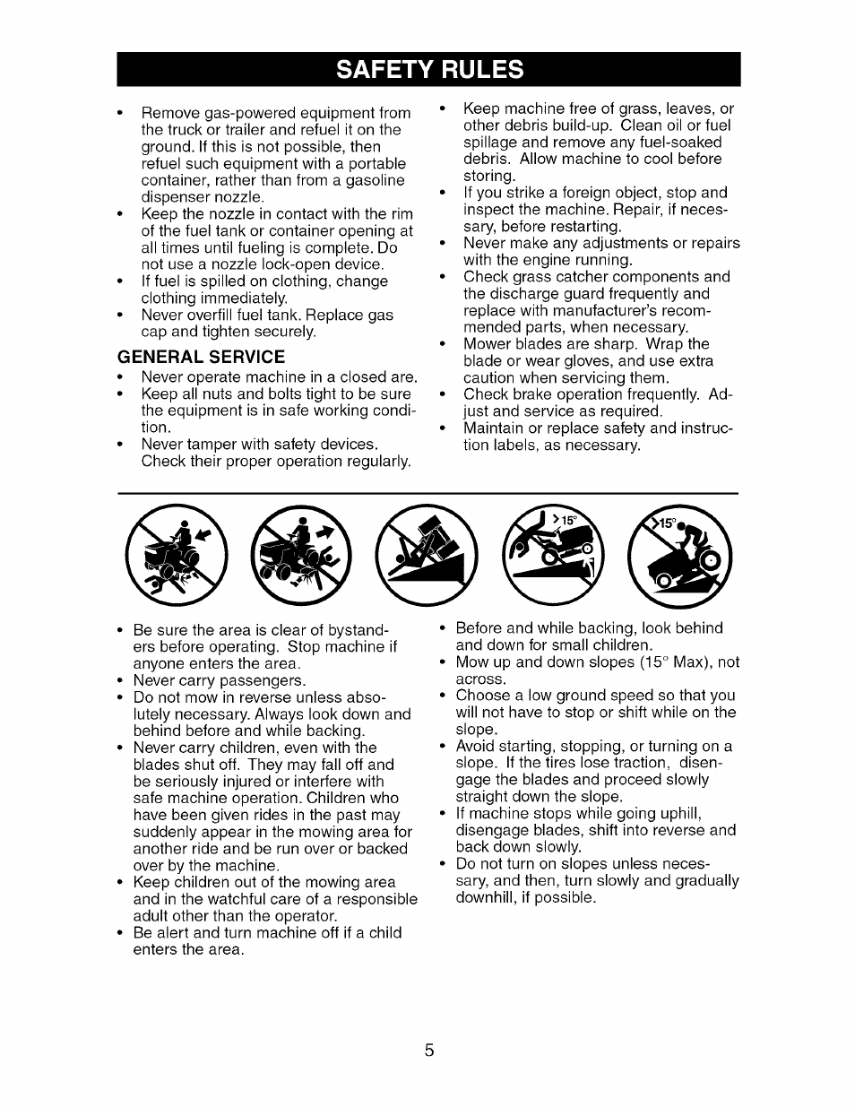 General service, Safety rules | Craftsman 917.275370 User Manual | Page 5 / 56