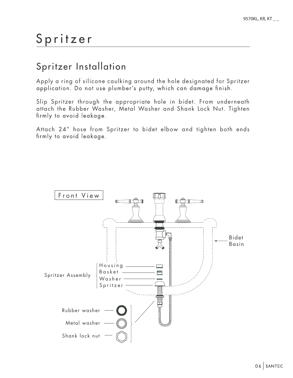 Spritzer installation | Santec 9570KT User Manual | Page 6 / 12