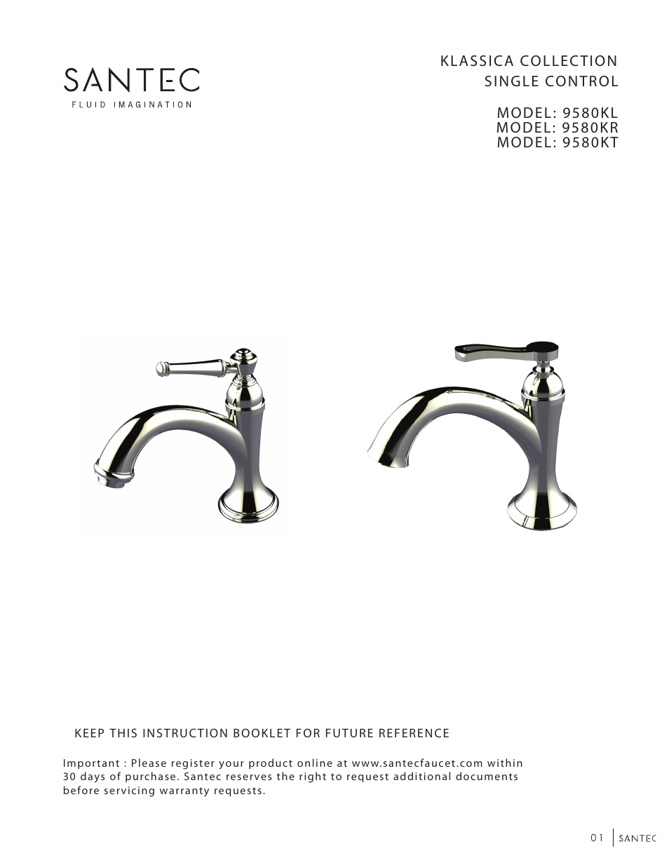 Santec 9580KT User Manual | 8 pages