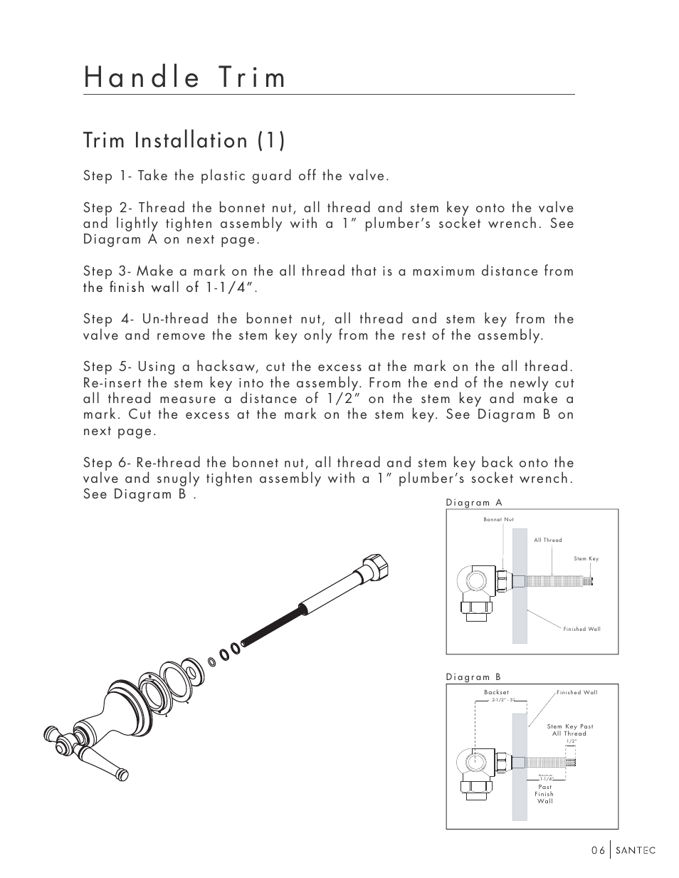 Trim installation (1) | Santec 9580KT User Manual | Page 6 / 8