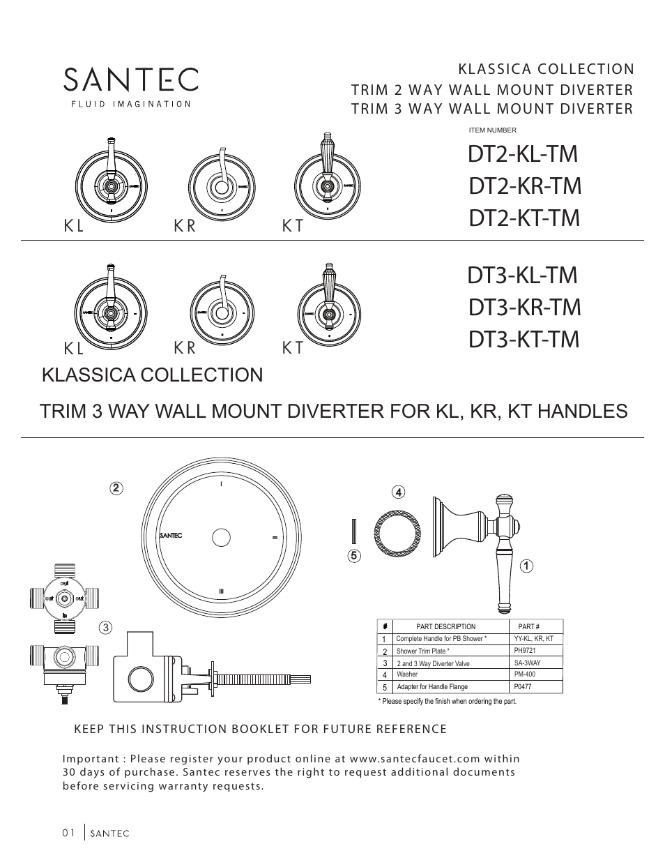 Santec DT3-KT-TM User Manual | 6 pages
