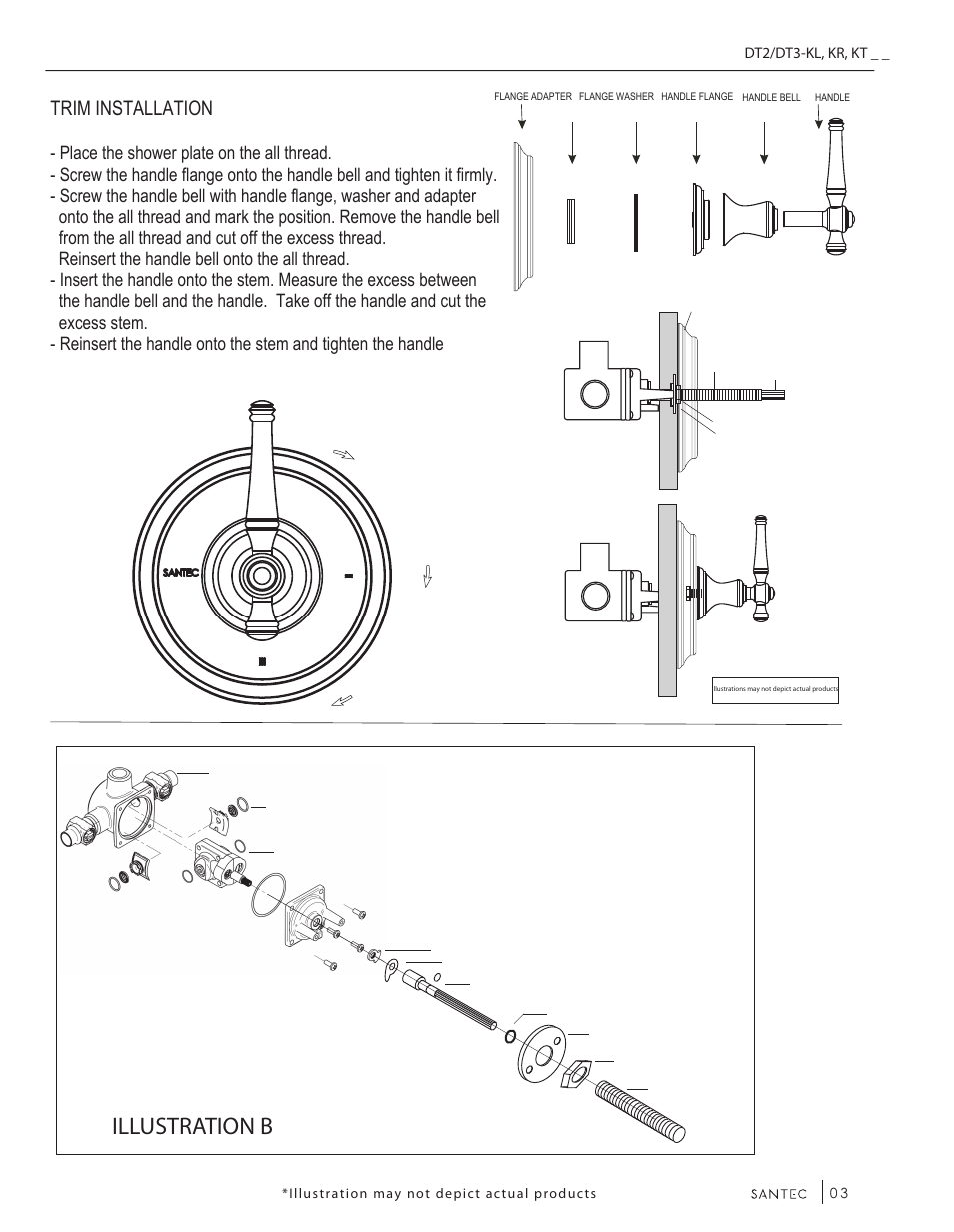 Installation instructions, Illustration b, Trim installation | Santec DT3-KT-TM User Manual | Page 3 / 6