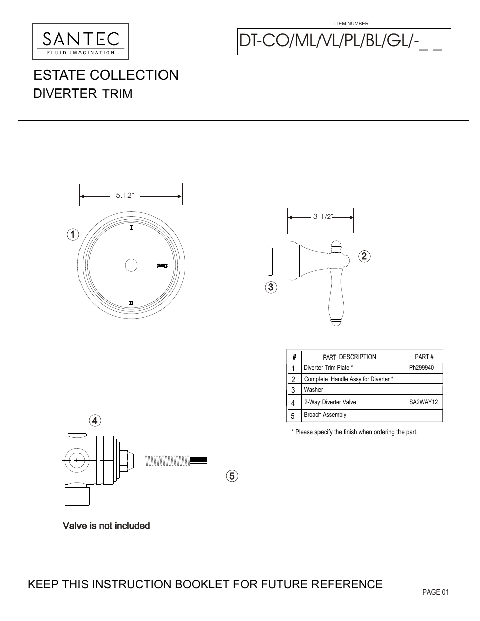 Santec DT-BL User Manual | 3 pages