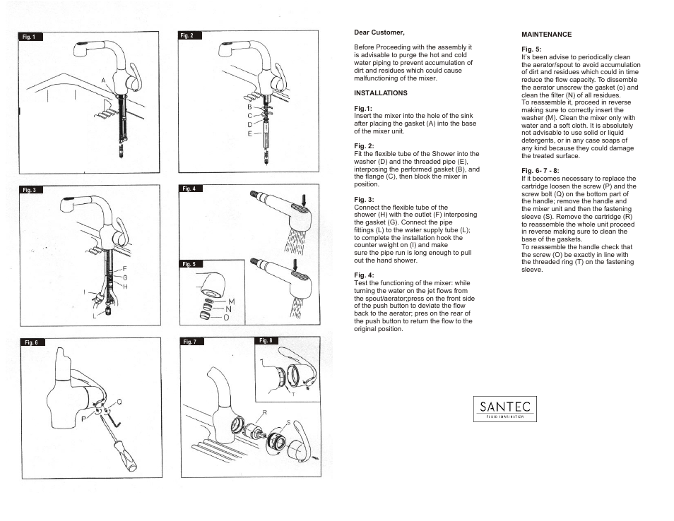 Page 01 | Santec Modern kitchen faucet User Manual | Page 2 / 2