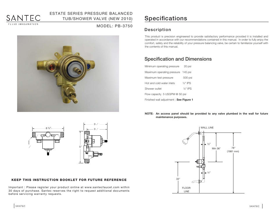 Santec PB-3750 User Manual | 4 pages