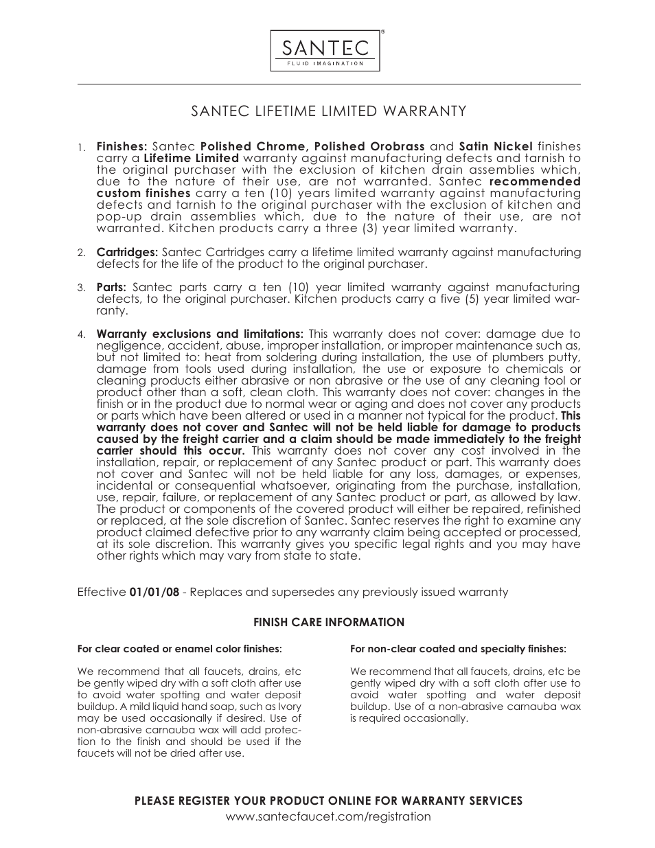 Santec lifetime limited warranty | Santec sa5port User Manual | Page 2 / 2