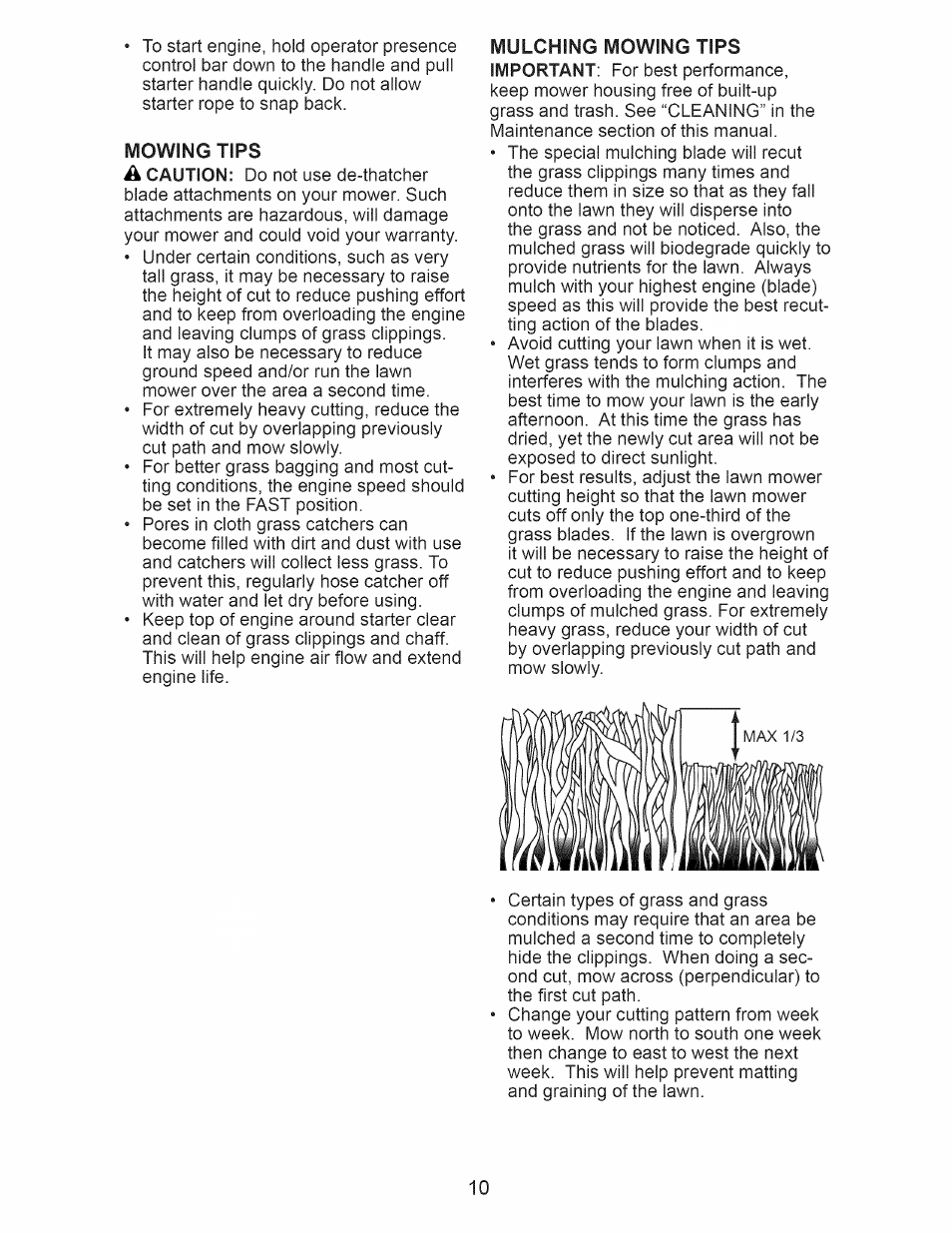 Mowing tips | Craftsman 917.389051 User Manual | Page 10 / 44