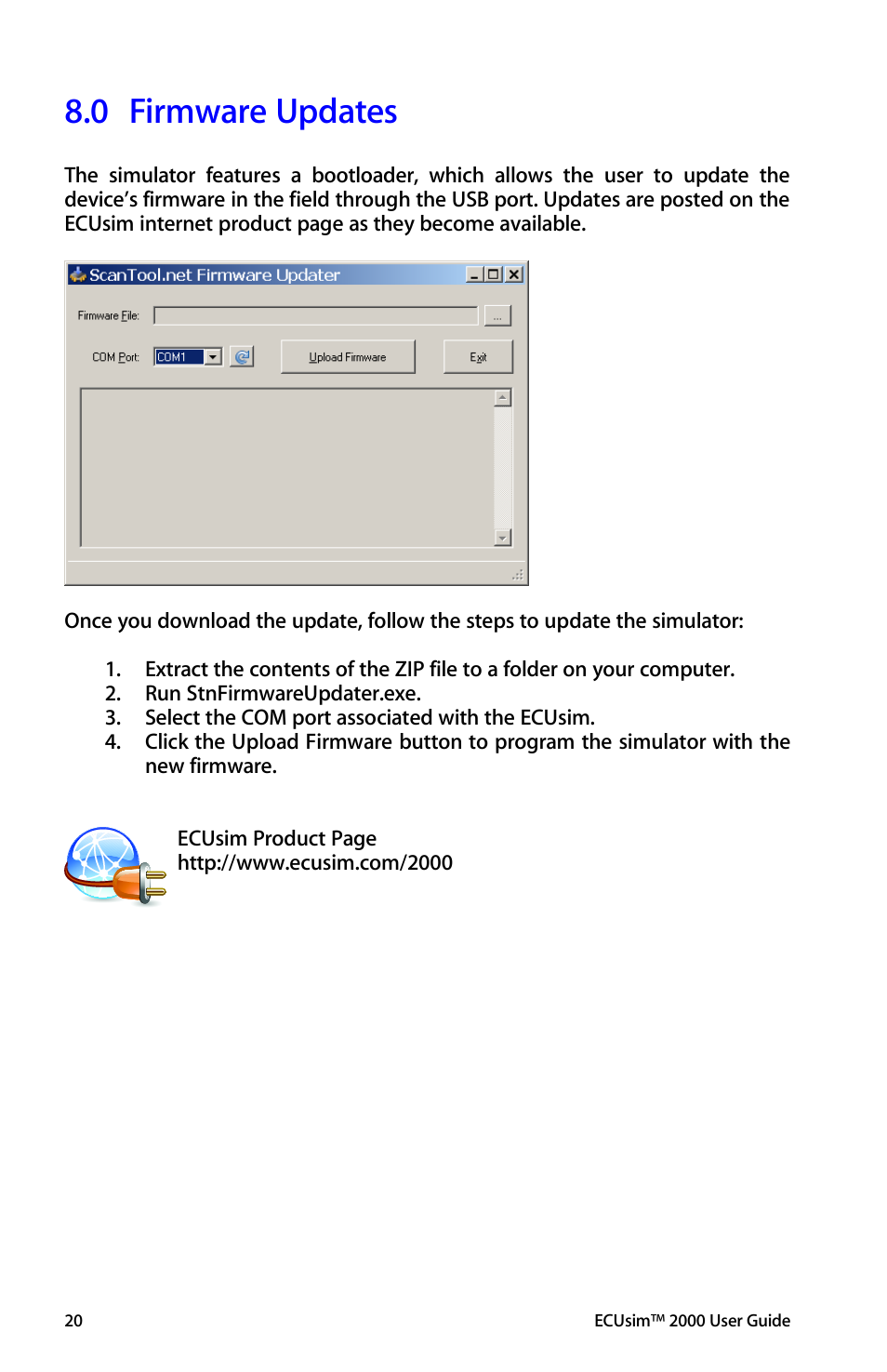 0 firmware updates | ScanTool 2000 ECUsim User Manual | Page 20 / 23