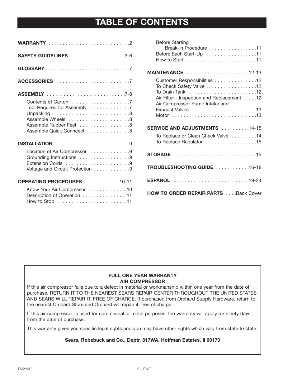 Craftsman 919.16778 User Manual | Page 2 / 36