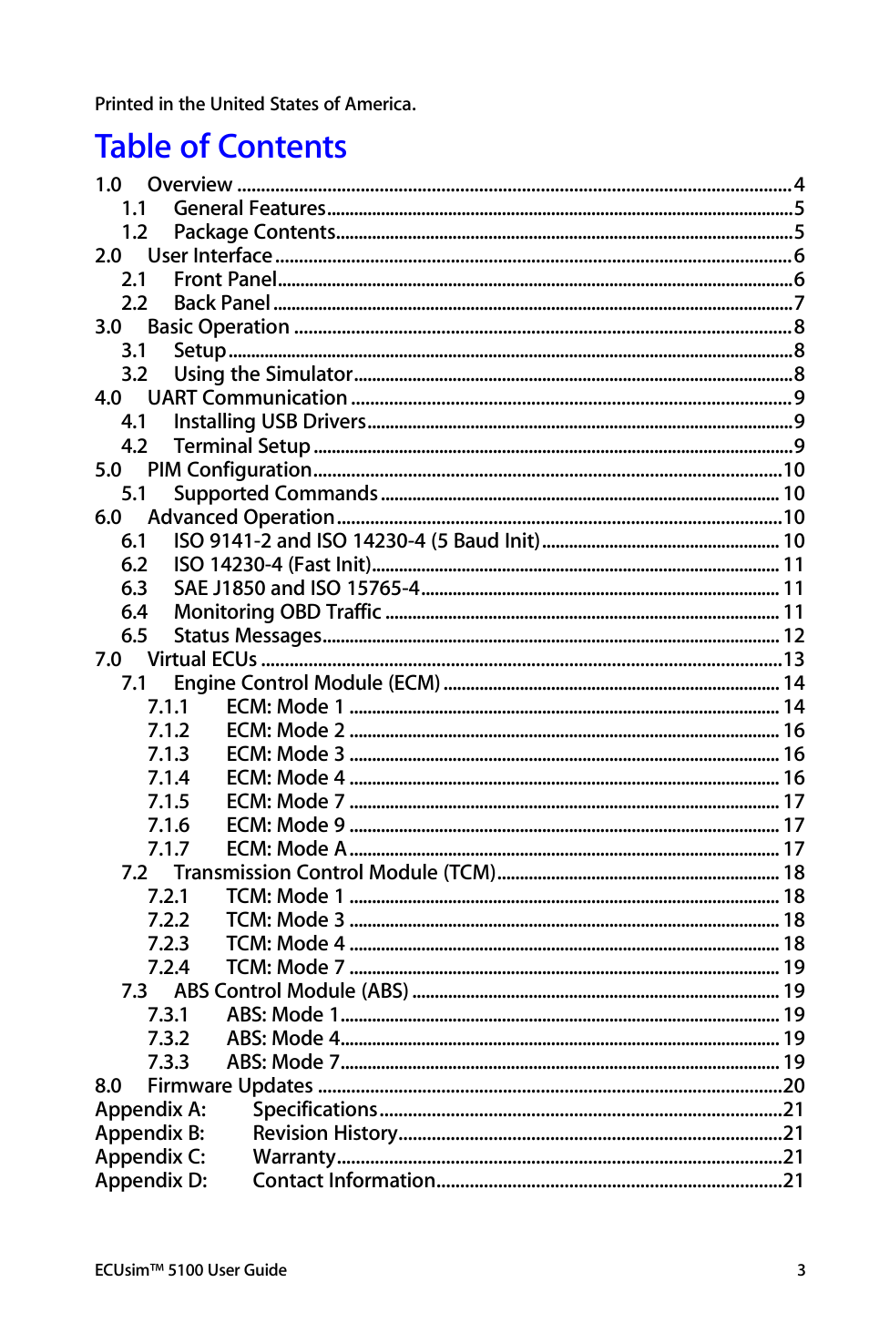 ScanTool 5100 ECUsim User Manual | Page 3 / 22