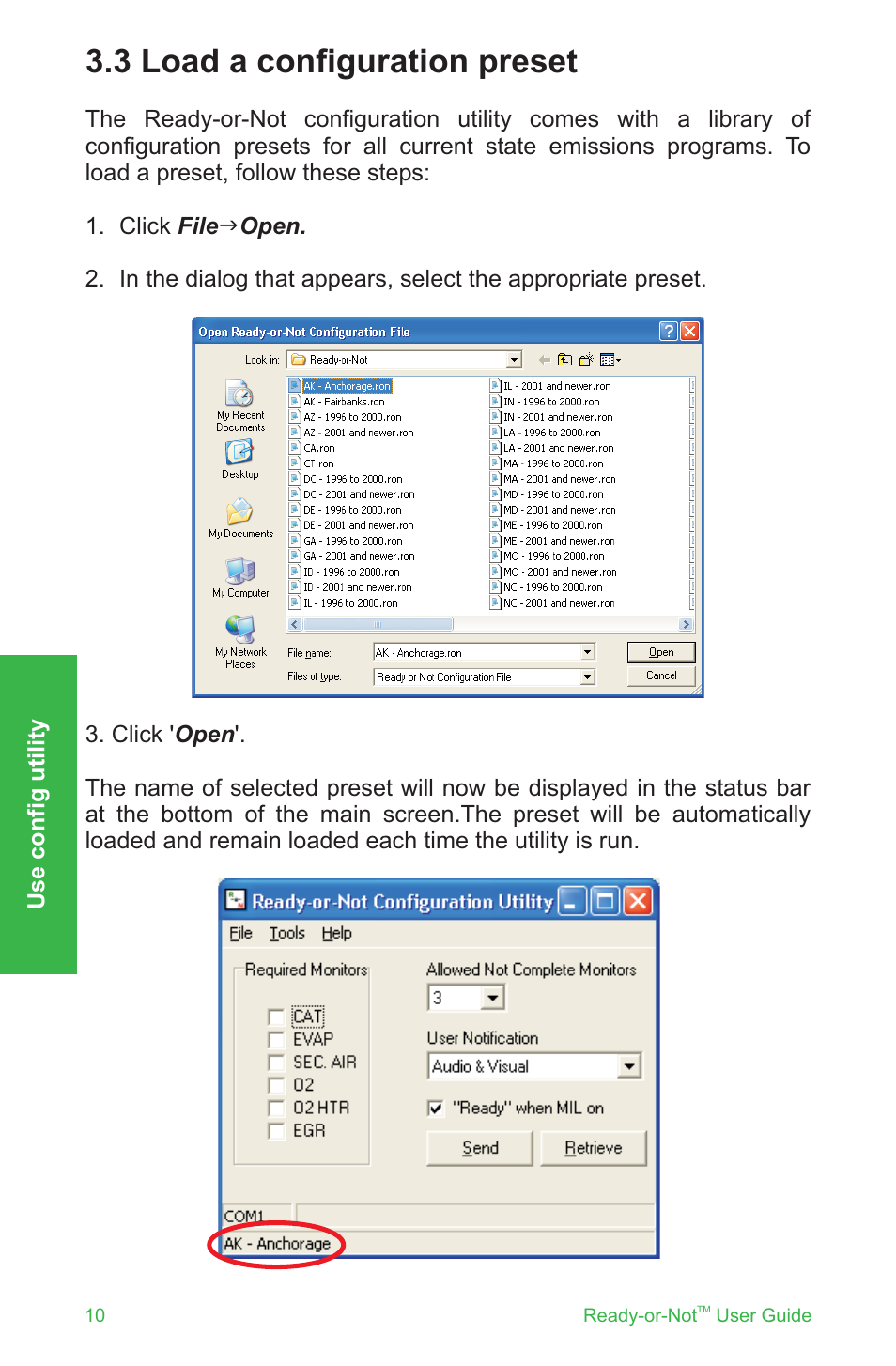 3 load a configuration preset | ScanTool Ready-or-Not User Manual | Page 10 / 20