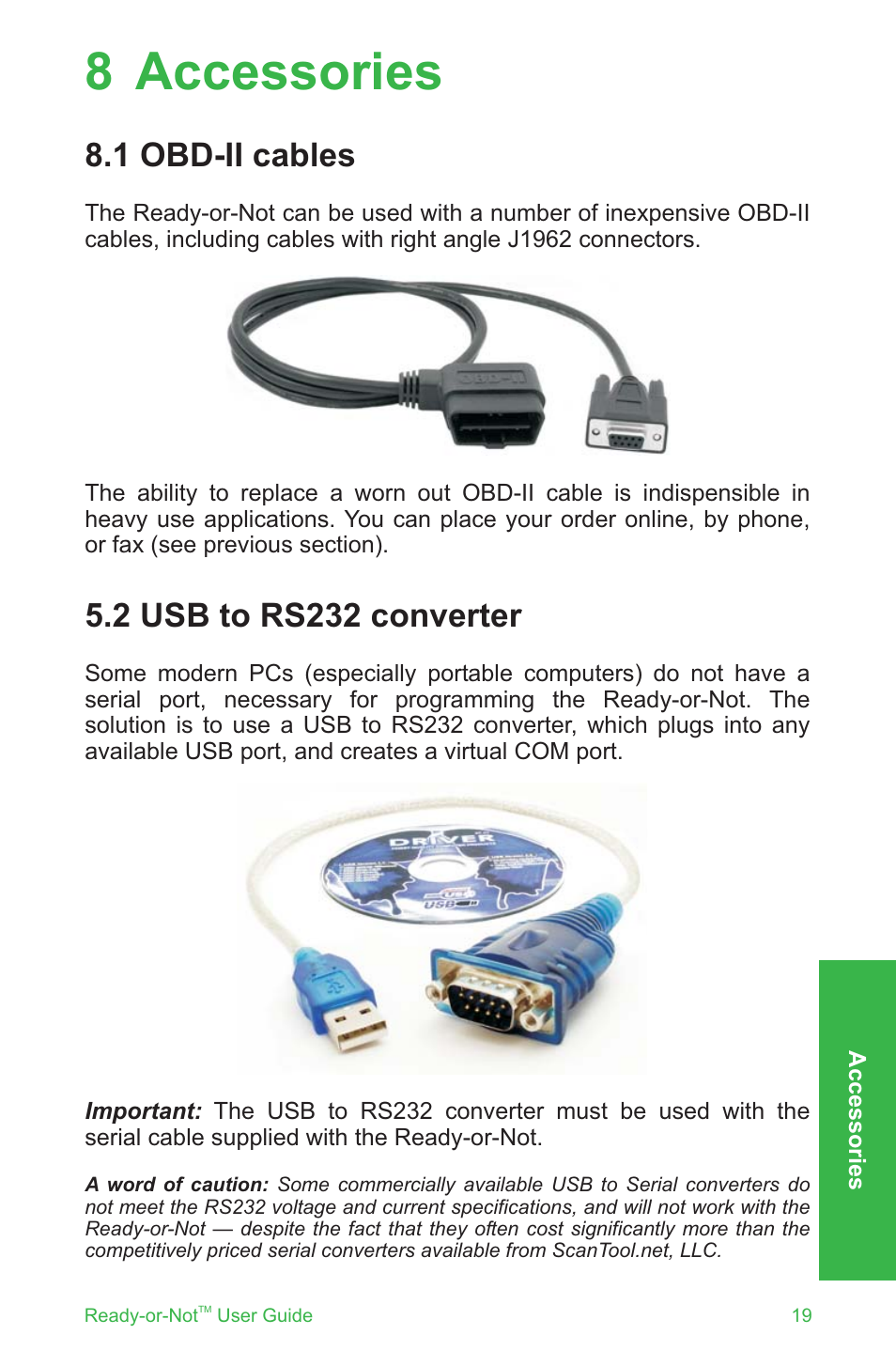 8 accessories | ScanTool Ready-or-Not User Manual | Page 19 / 20