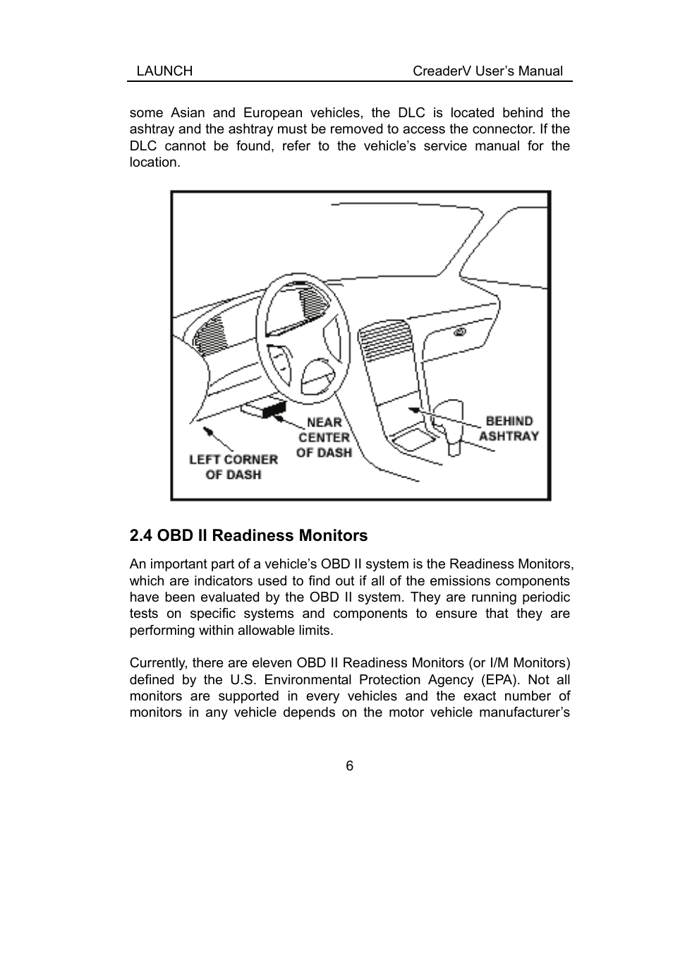 4 obd ii readiness monitors, Eadiness, Onitors | ScanTool Launch CReader User Manual | Page 12 / 47