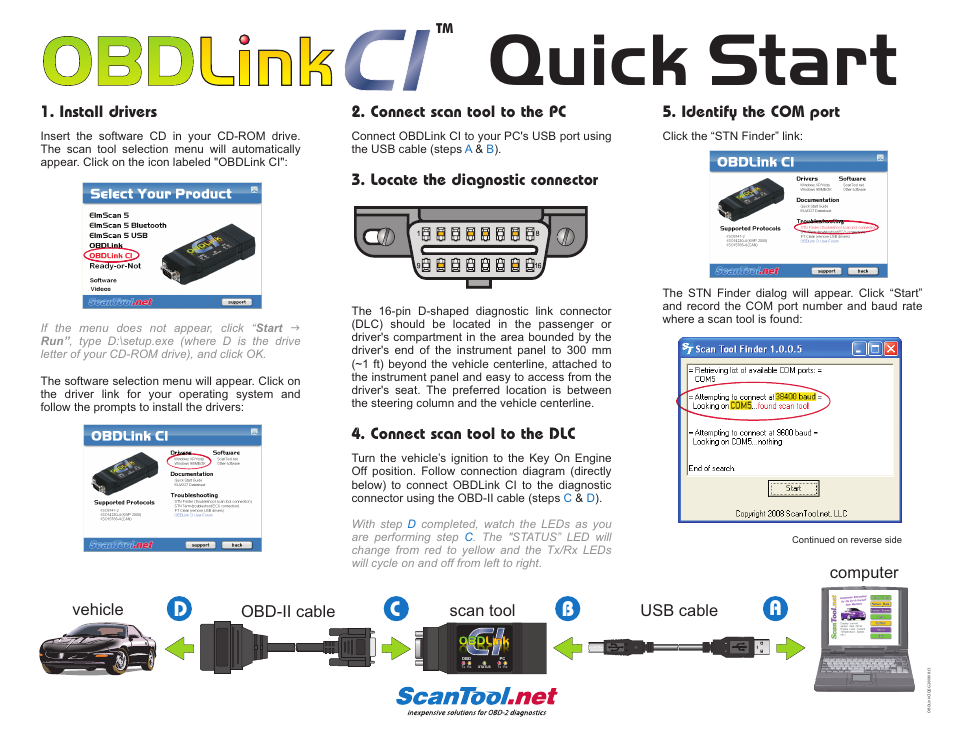 ScanTool OBDLink CI User Manual | 2 pages