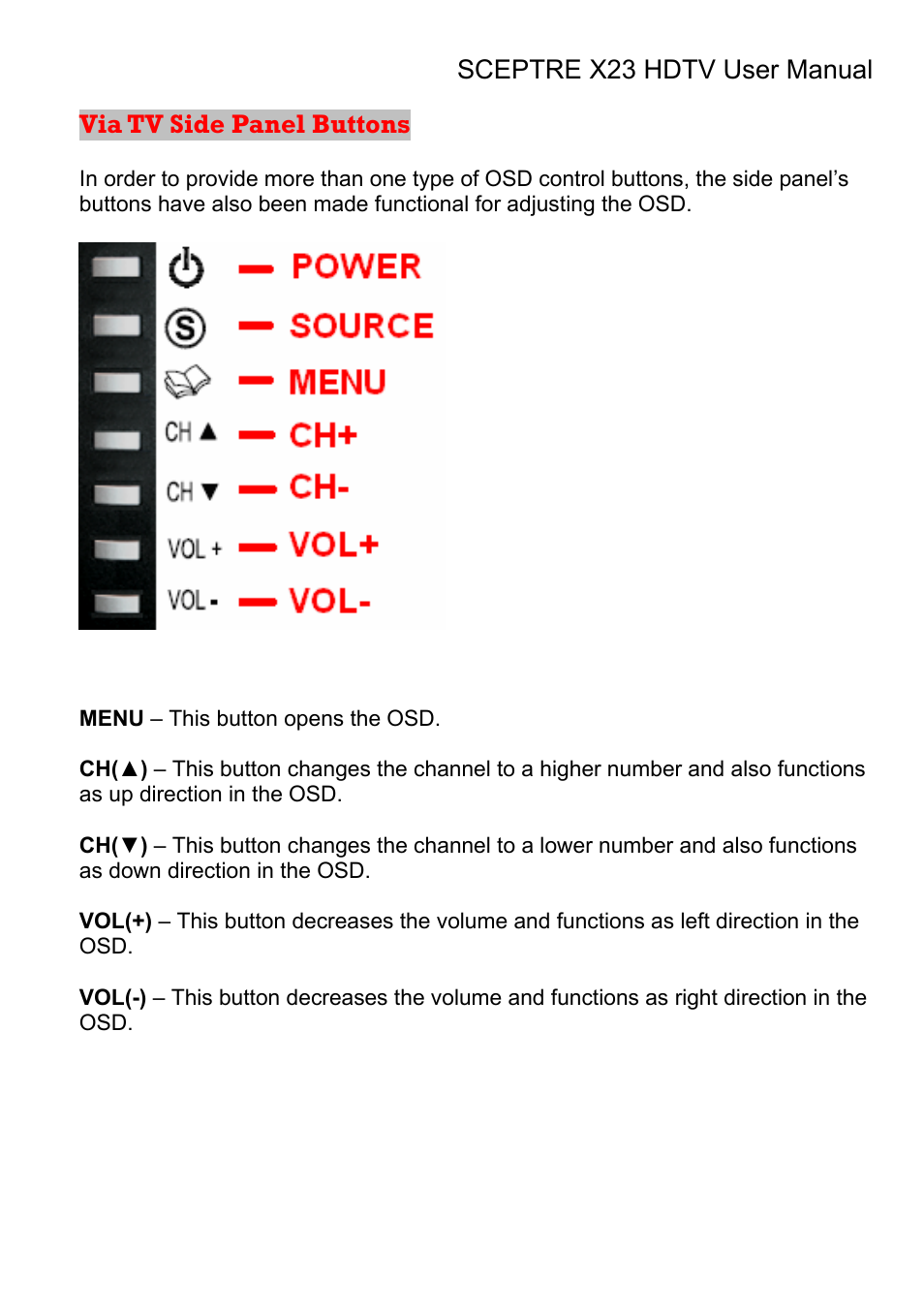 Sceptre X23RV-KOMODO User Manual | Page 44 / 111