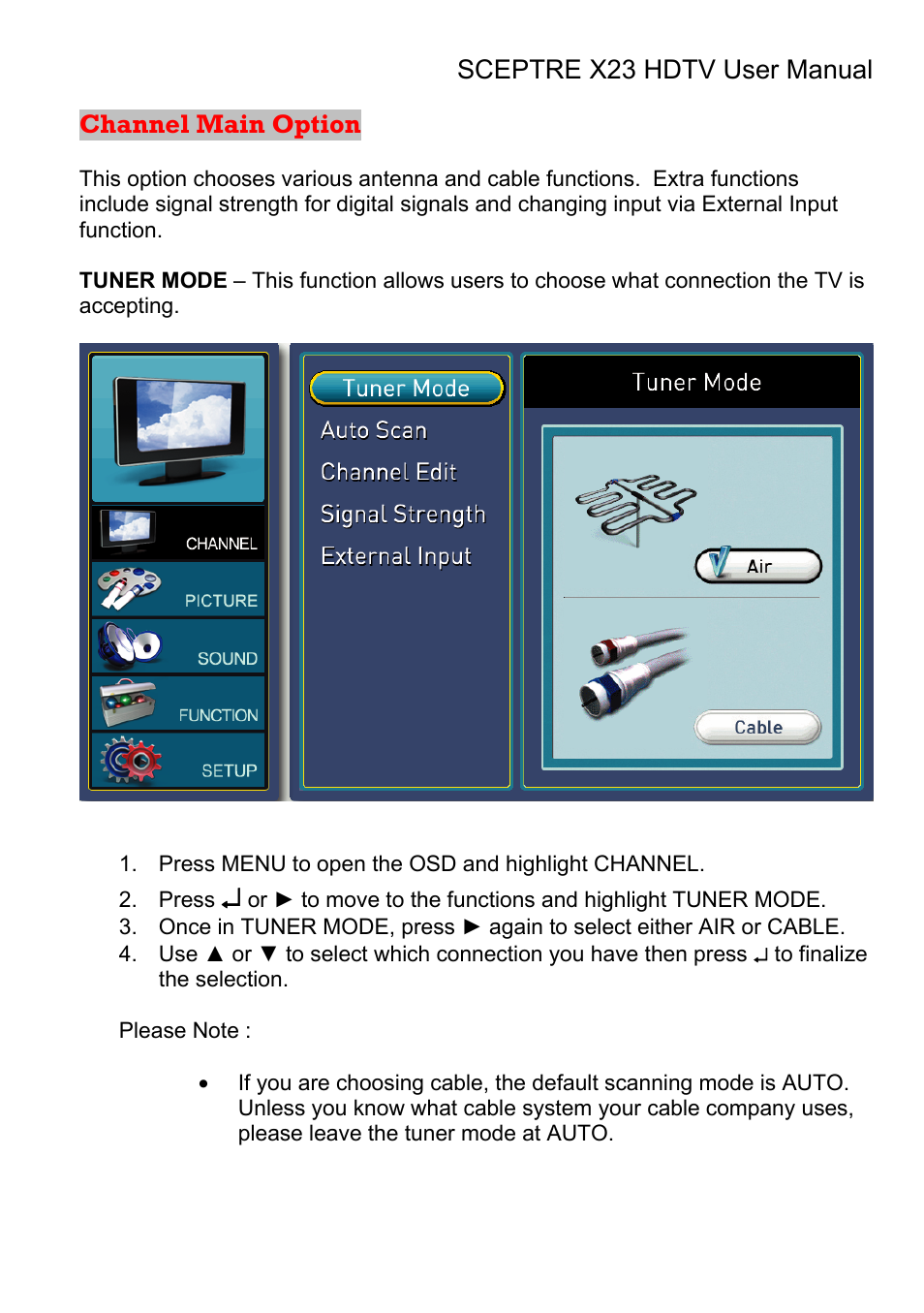 Channel main option | Sceptre X23RV-KOMODO User Manual | Page 46 / 111