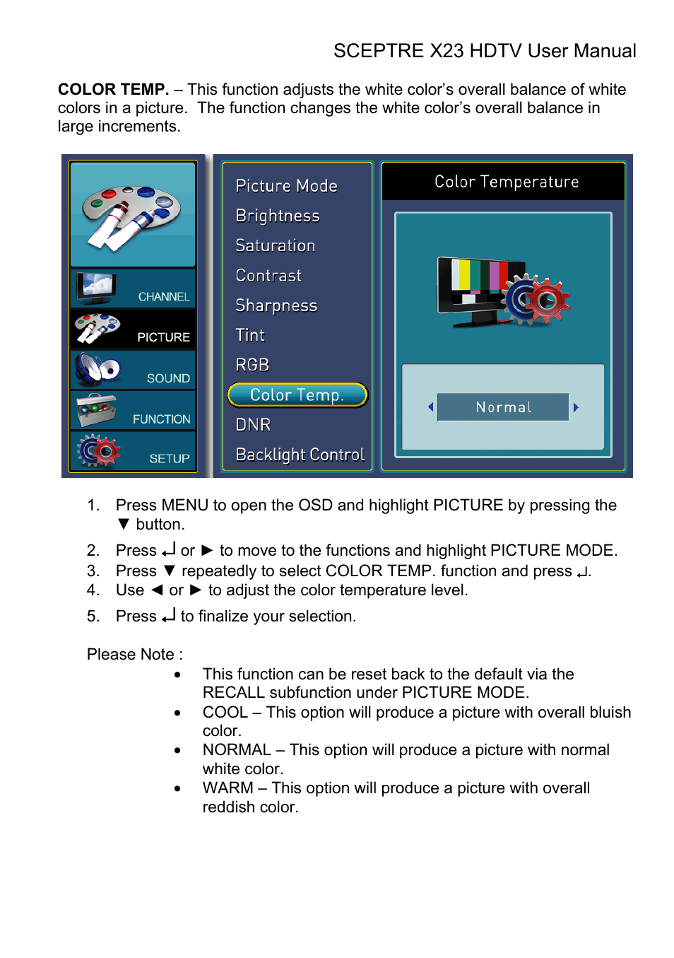 Sceptre X23RV-KOMODO User Manual | Page 59 / 111