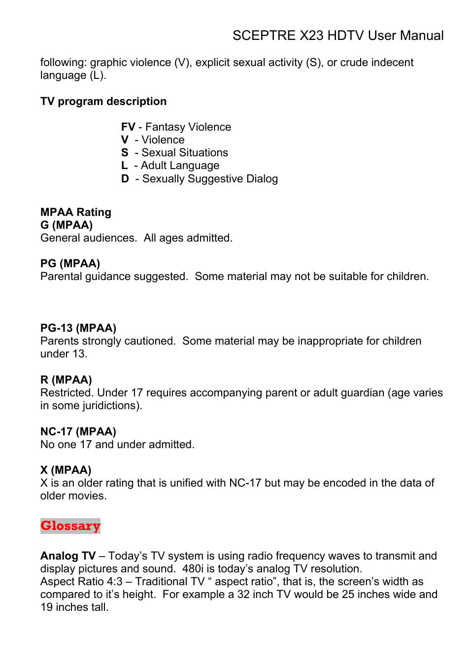 Sceptre X23RV-KOMODO User Manual | Page 98 / 111