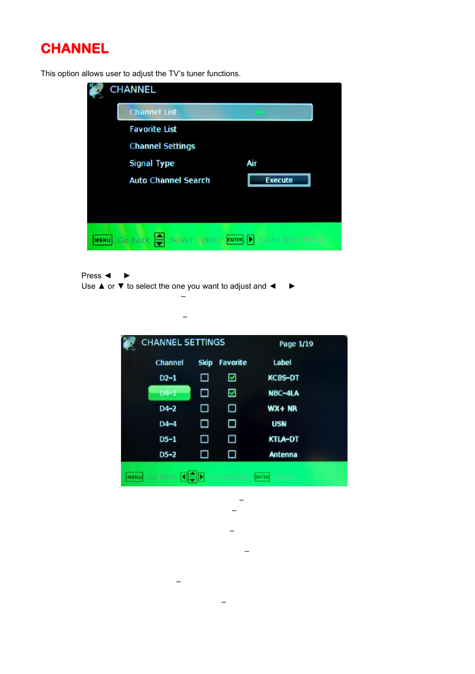 Channel | Sceptre X320BV-HD User Manual | Page 30 / 51