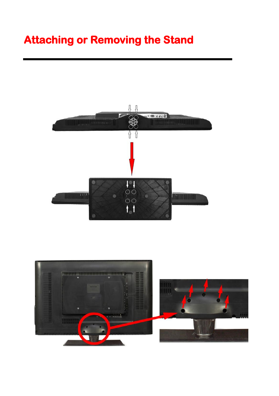 Attaching or removing the stand | Sceptre X320BV-HD User Manual | Page 8 / 51