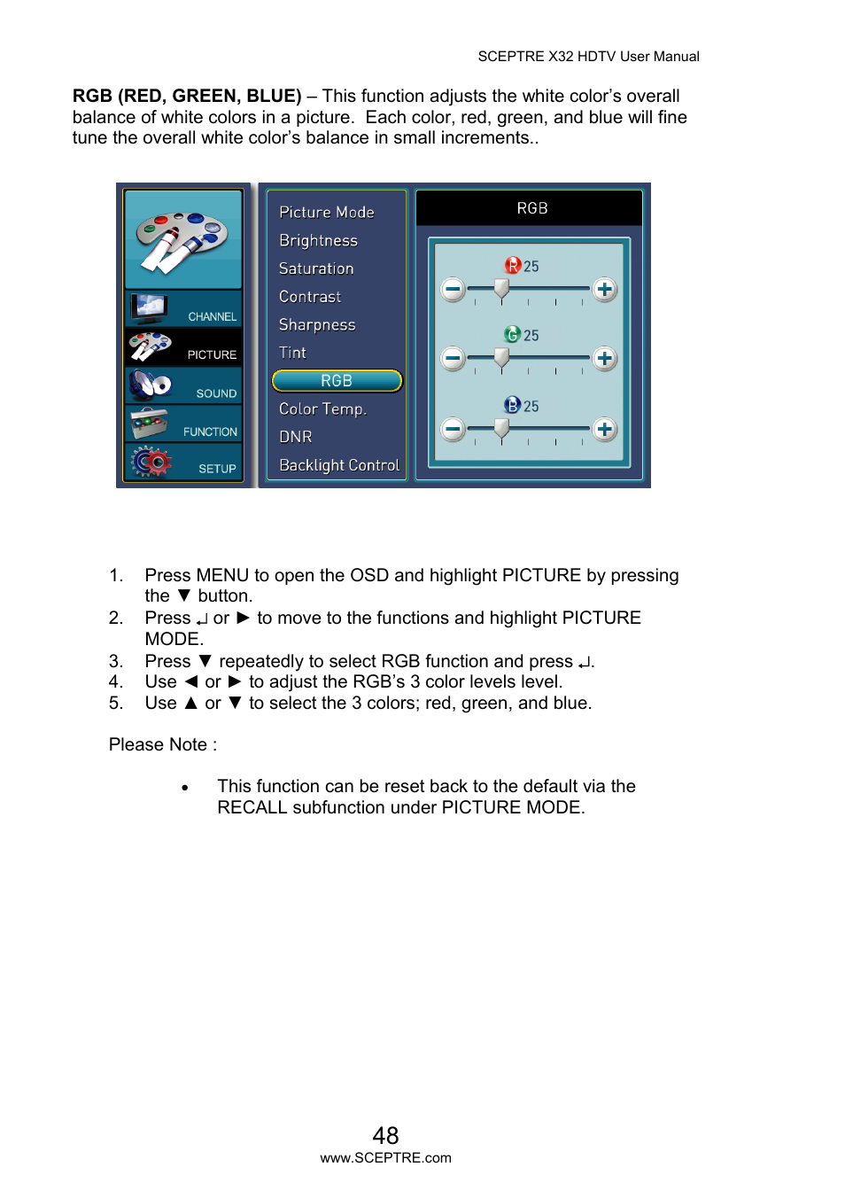 Sceptre X32BV-NAGA User Manual | Page 48 / 93