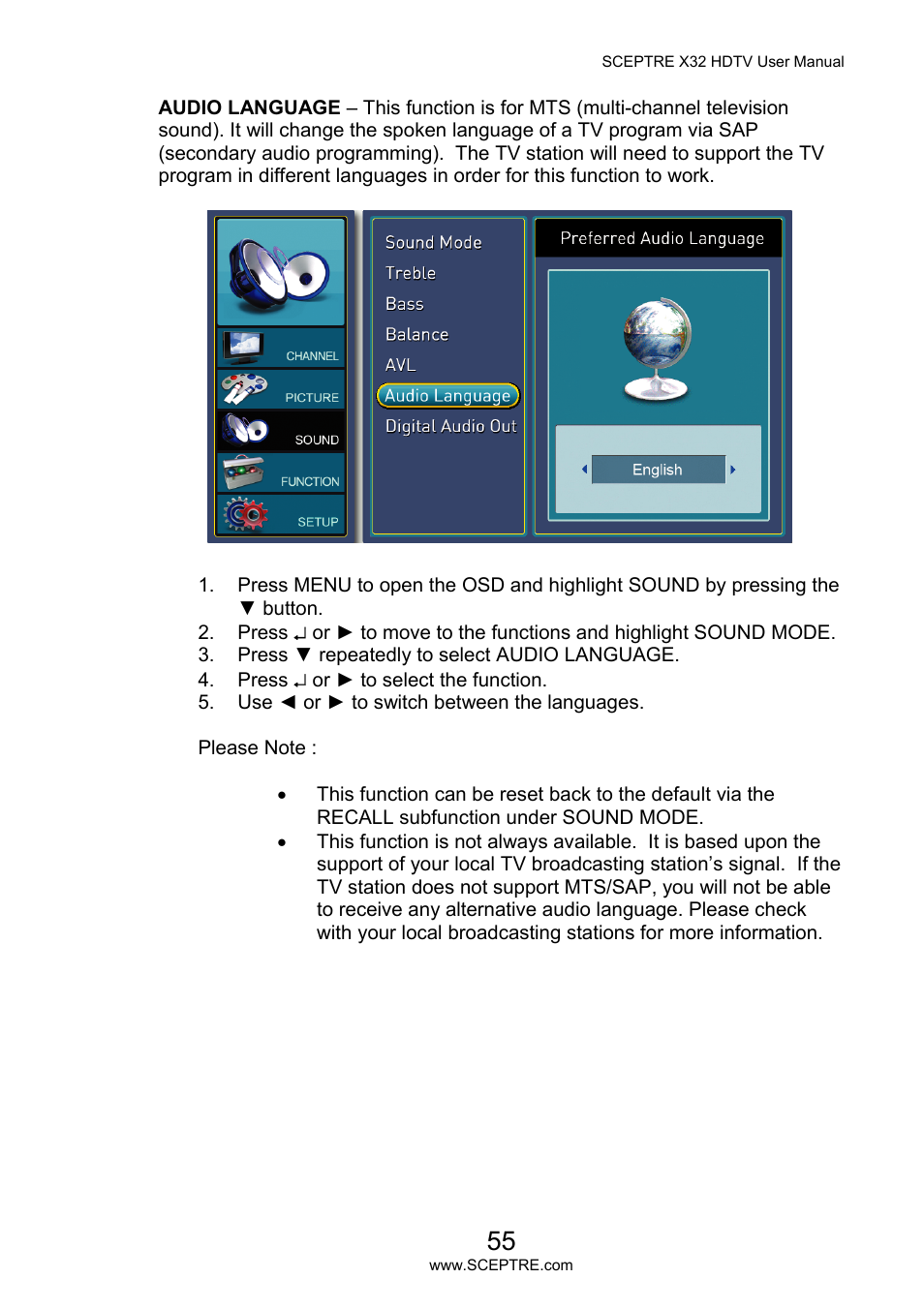 Sceptre X32BV-NAGA User Manual | Page 55 / 93