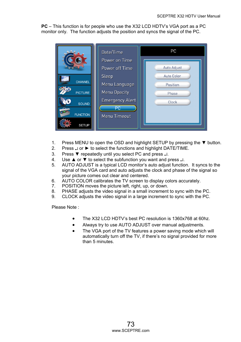 Sceptre X32BV-NAGA User Manual | Page 73 / 93