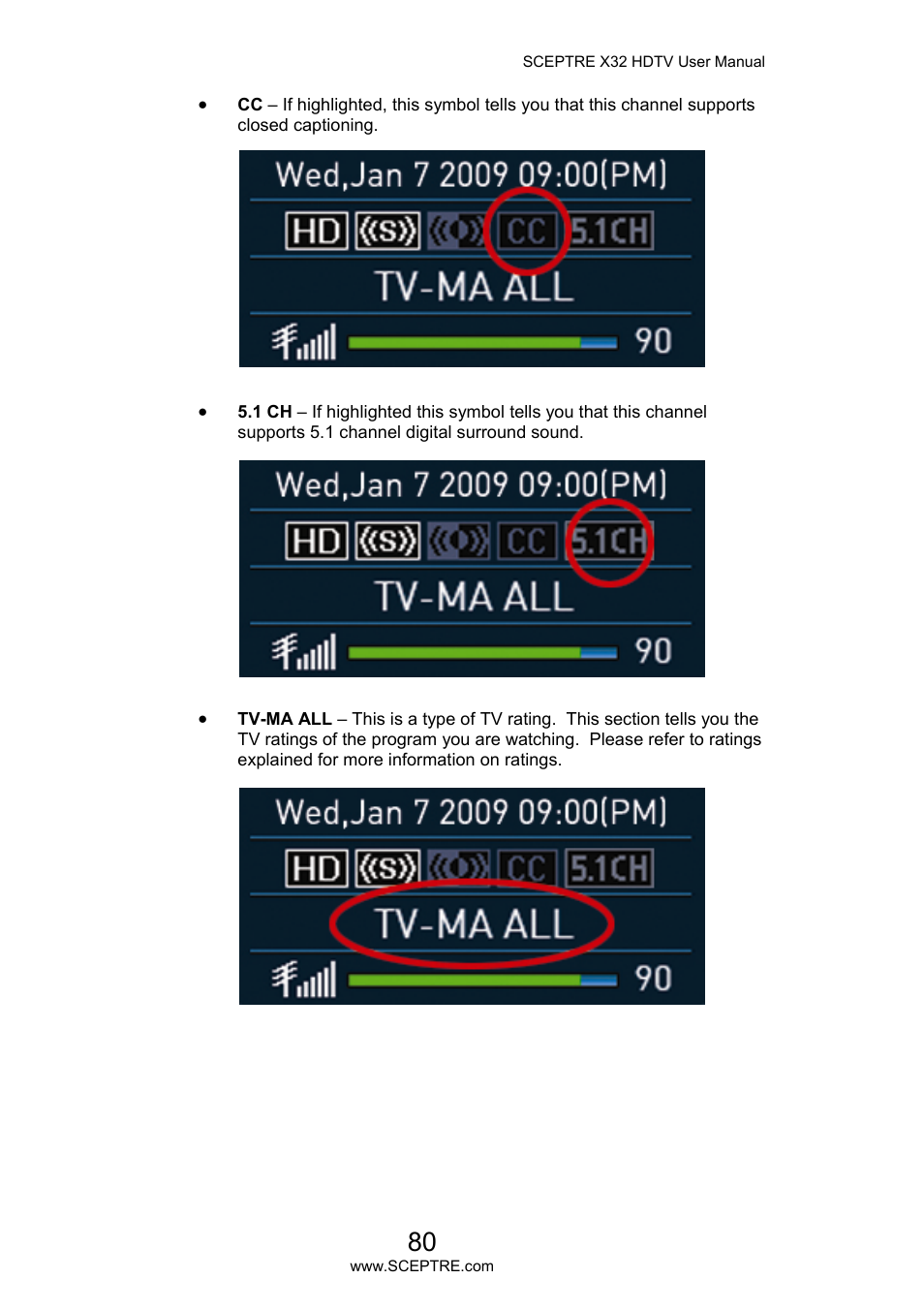 Sceptre X32BV-NAGA User Manual | Page 80 / 93