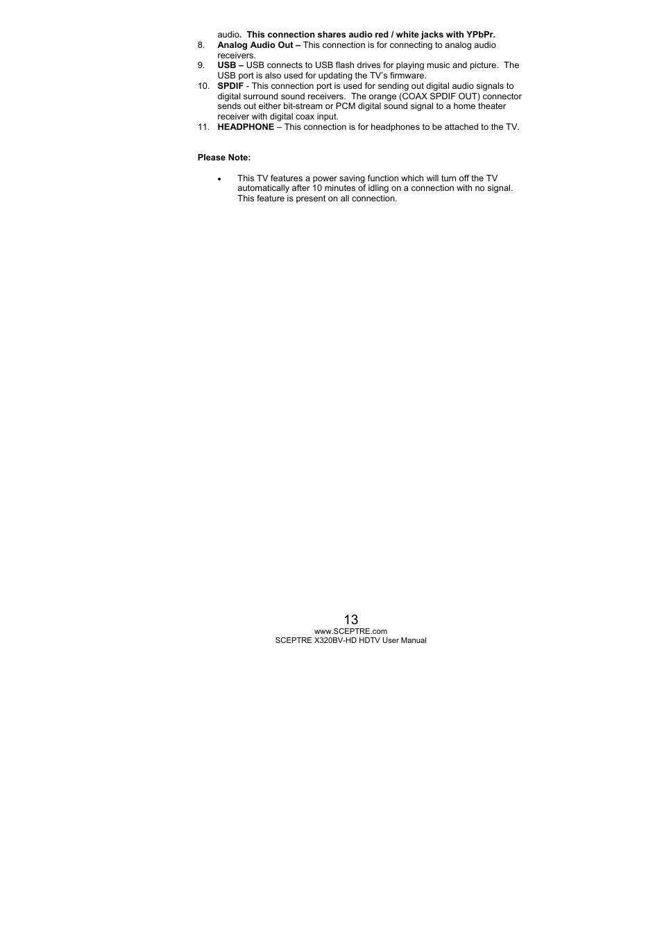 Sceptre X320BV-HD User Manual | Page 13 / 55