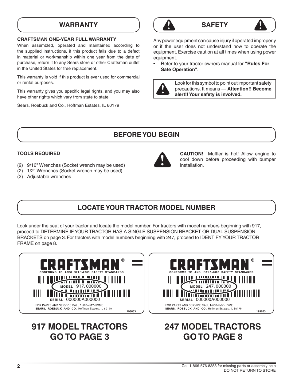 Craftsman 486.24612 User Manual | Page 2 / 12