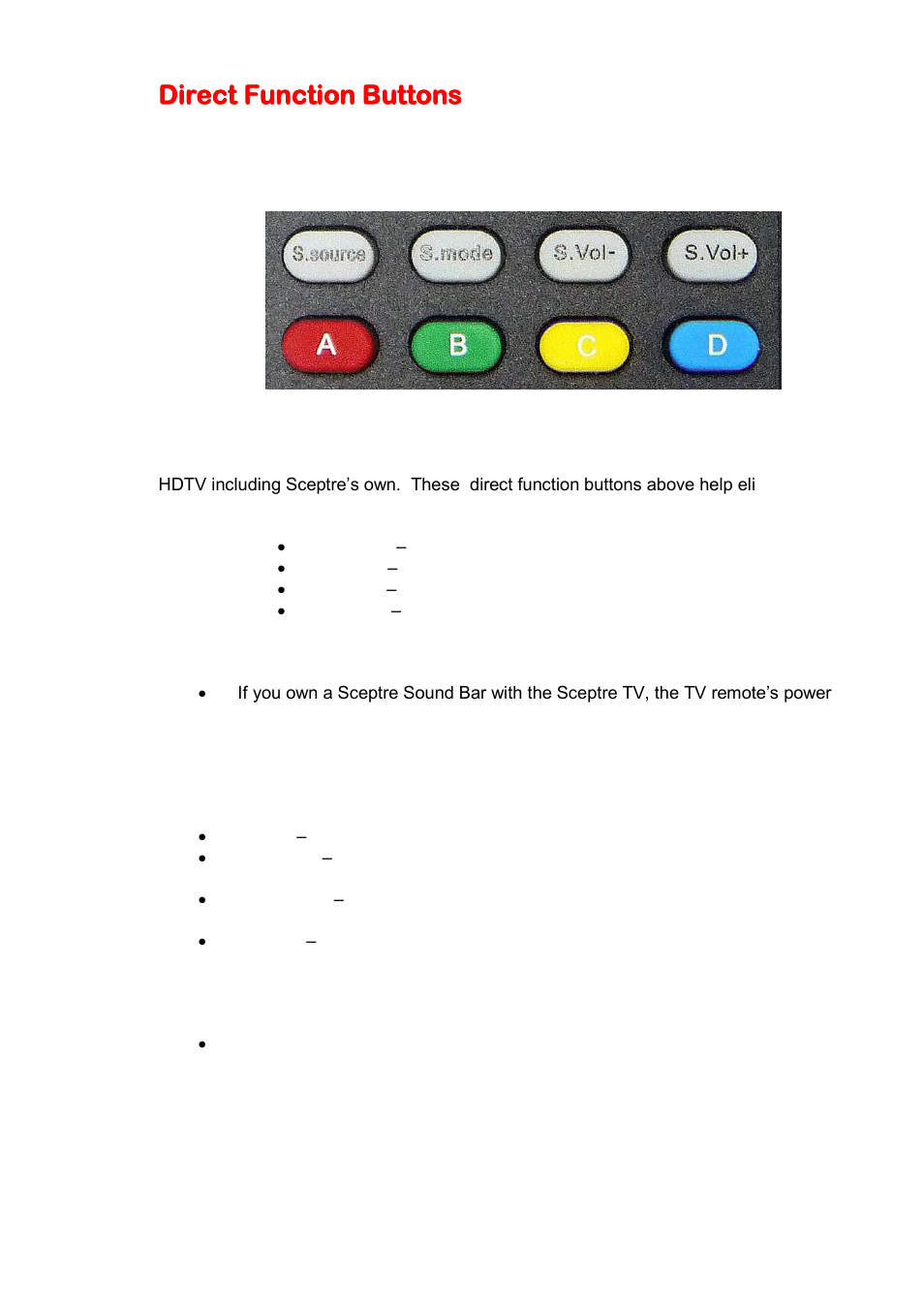 Direct function buttons | Sceptre X325BV-FHDU User Manual | Page 41 / 52