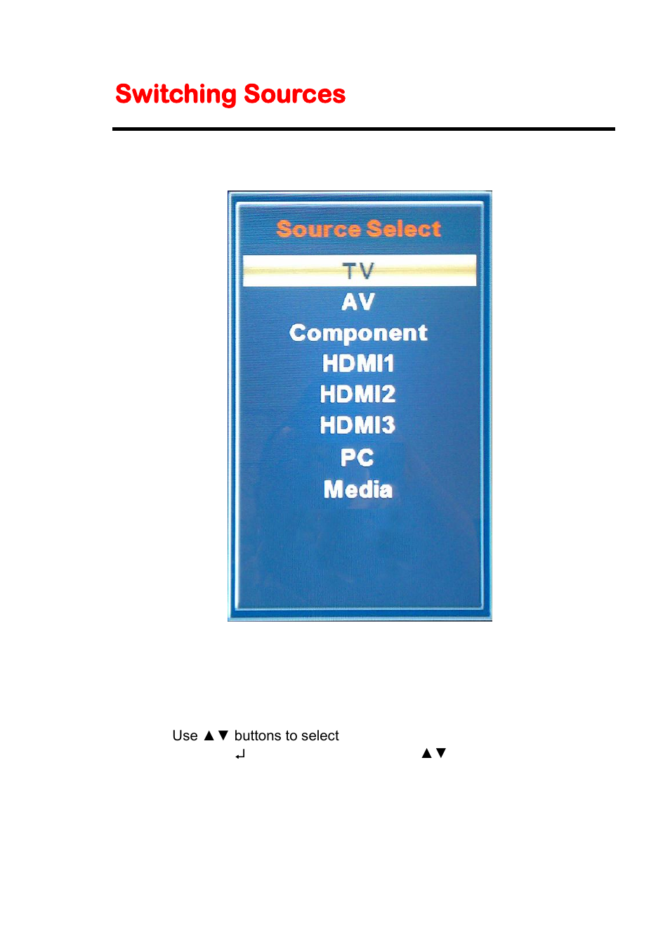 Switching sources | Sceptre X405BV-FHD3 User Manual | Page 21 / 51
