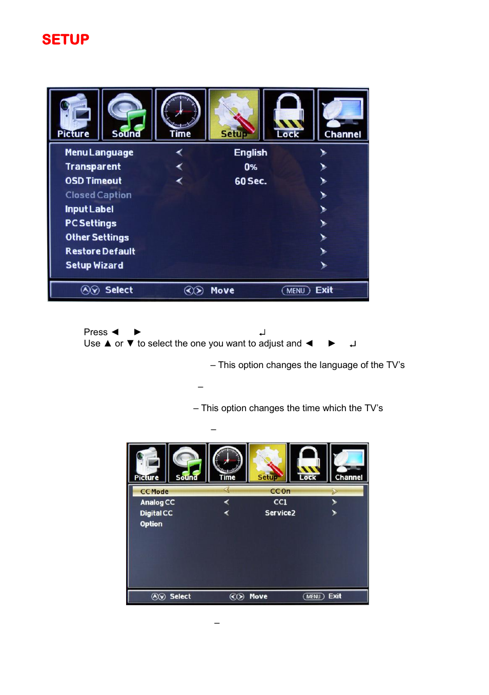 Setup | Sceptre X405BV-FHD3 User Manual | Page 30 / 51