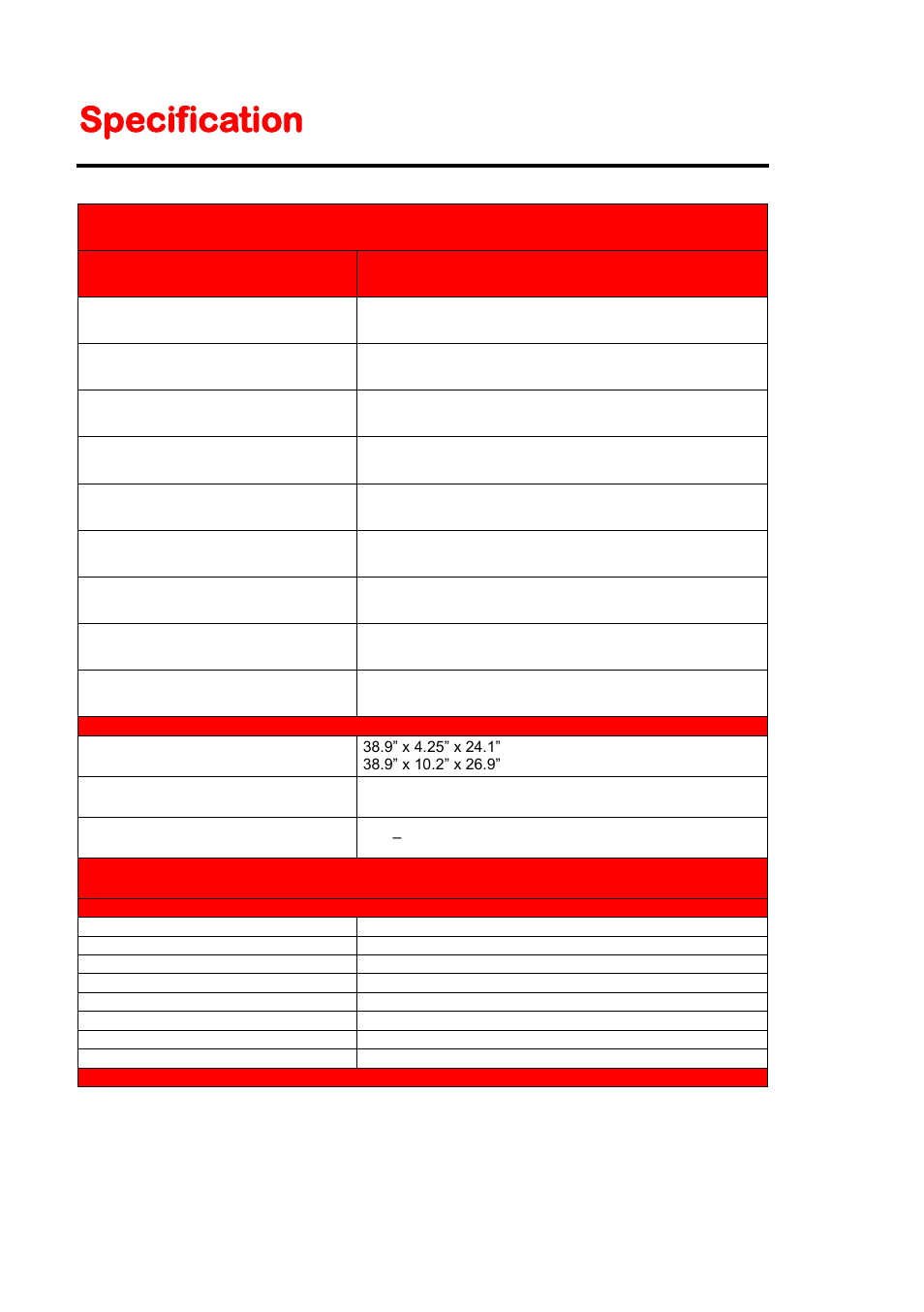 Specification | Sceptre X405BV-FHD3 User Manual | Page 46 / 51