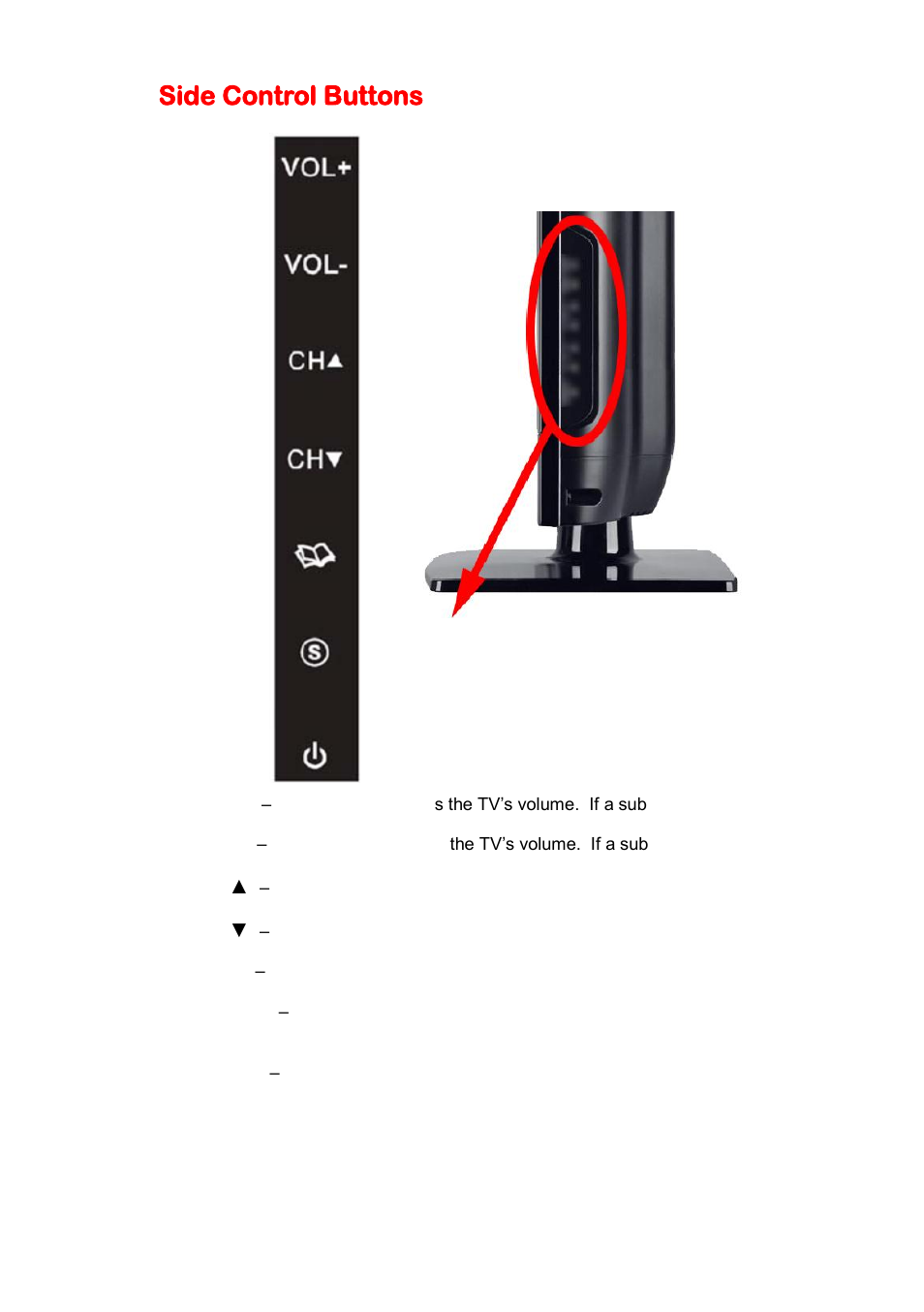 Side control buttons | Sceptre X405BV-FMDU User Manual | Page 11 / 56