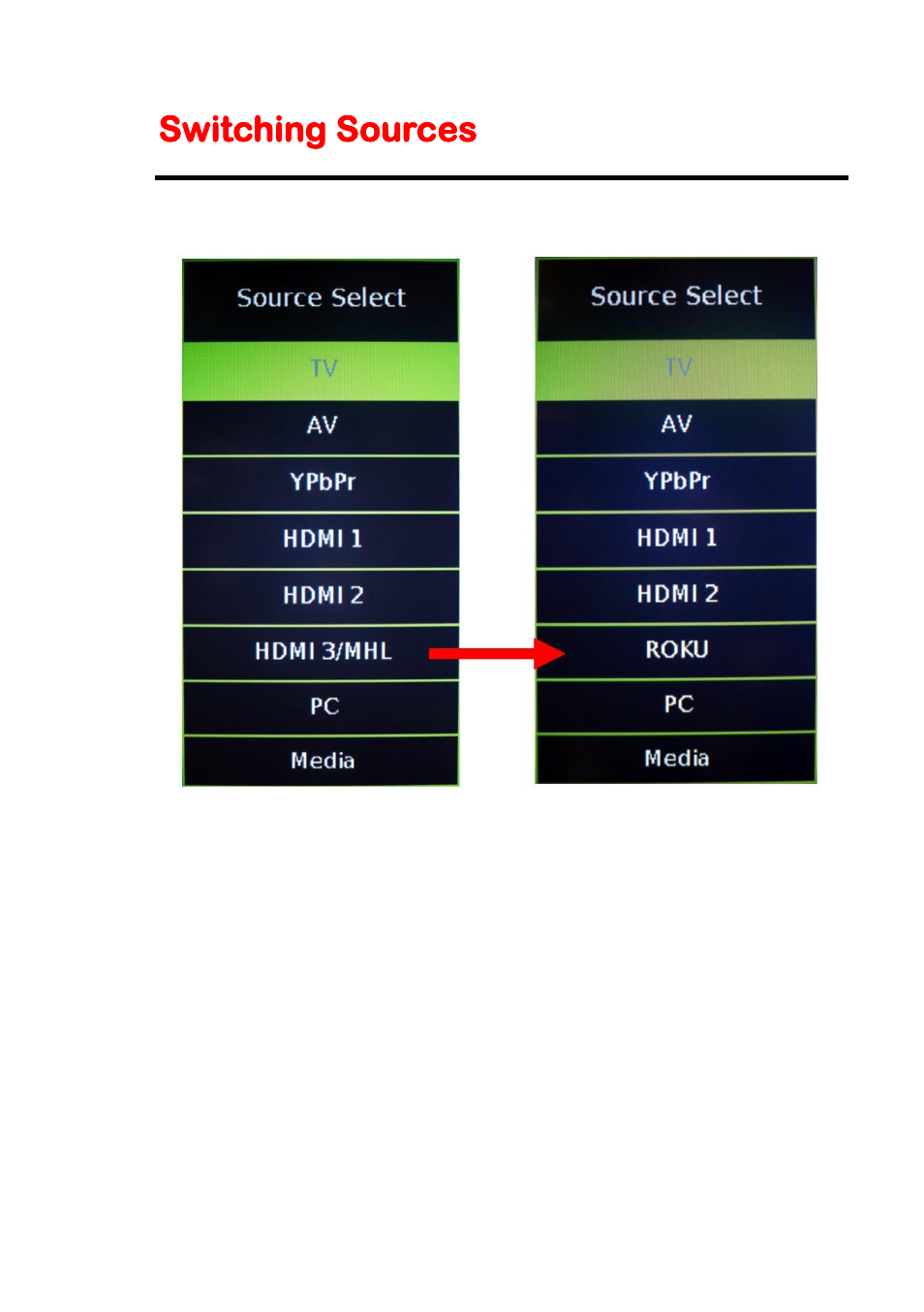 Switching sources | Sceptre X405BV-FMDU User Manual | Page 23 / 56