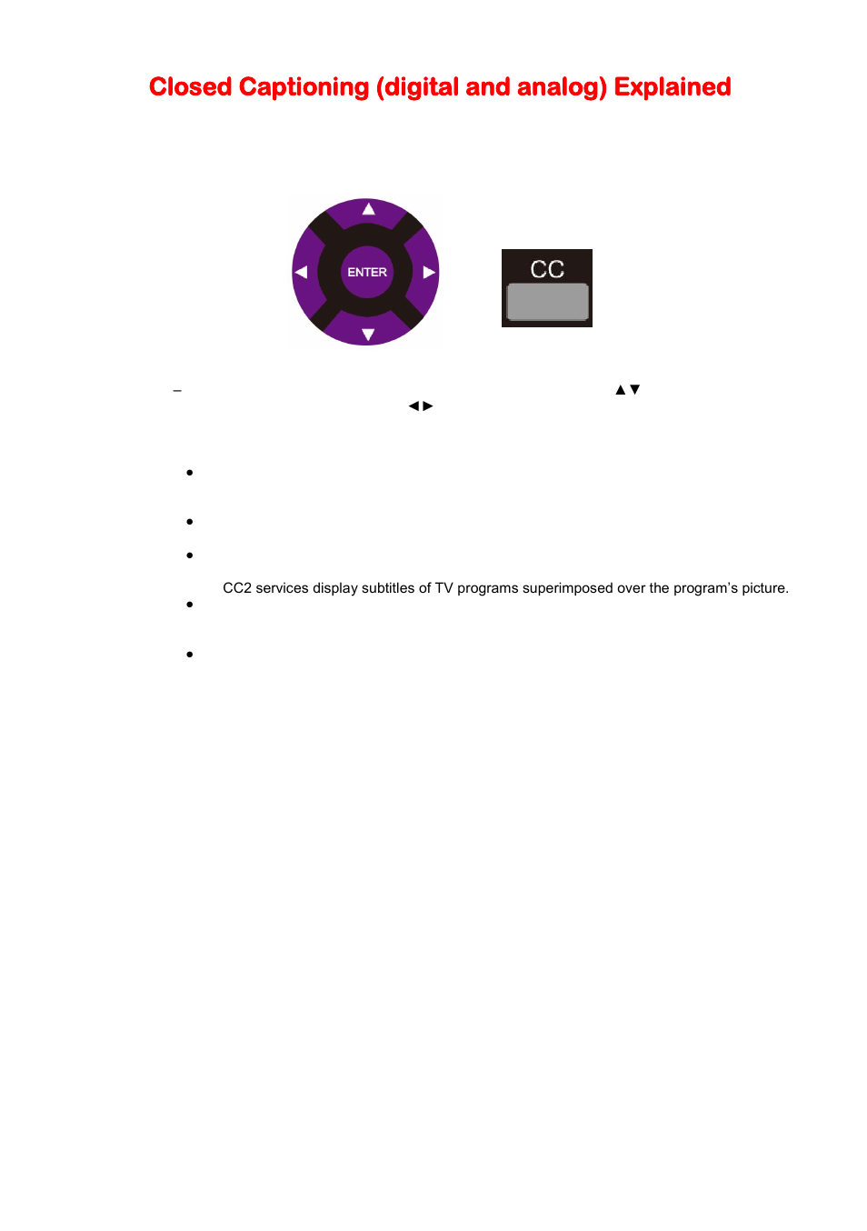 Closed captioning (digital and analog) explained | Sceptre X405BV-FMDU User Manual | Page 39 / 56