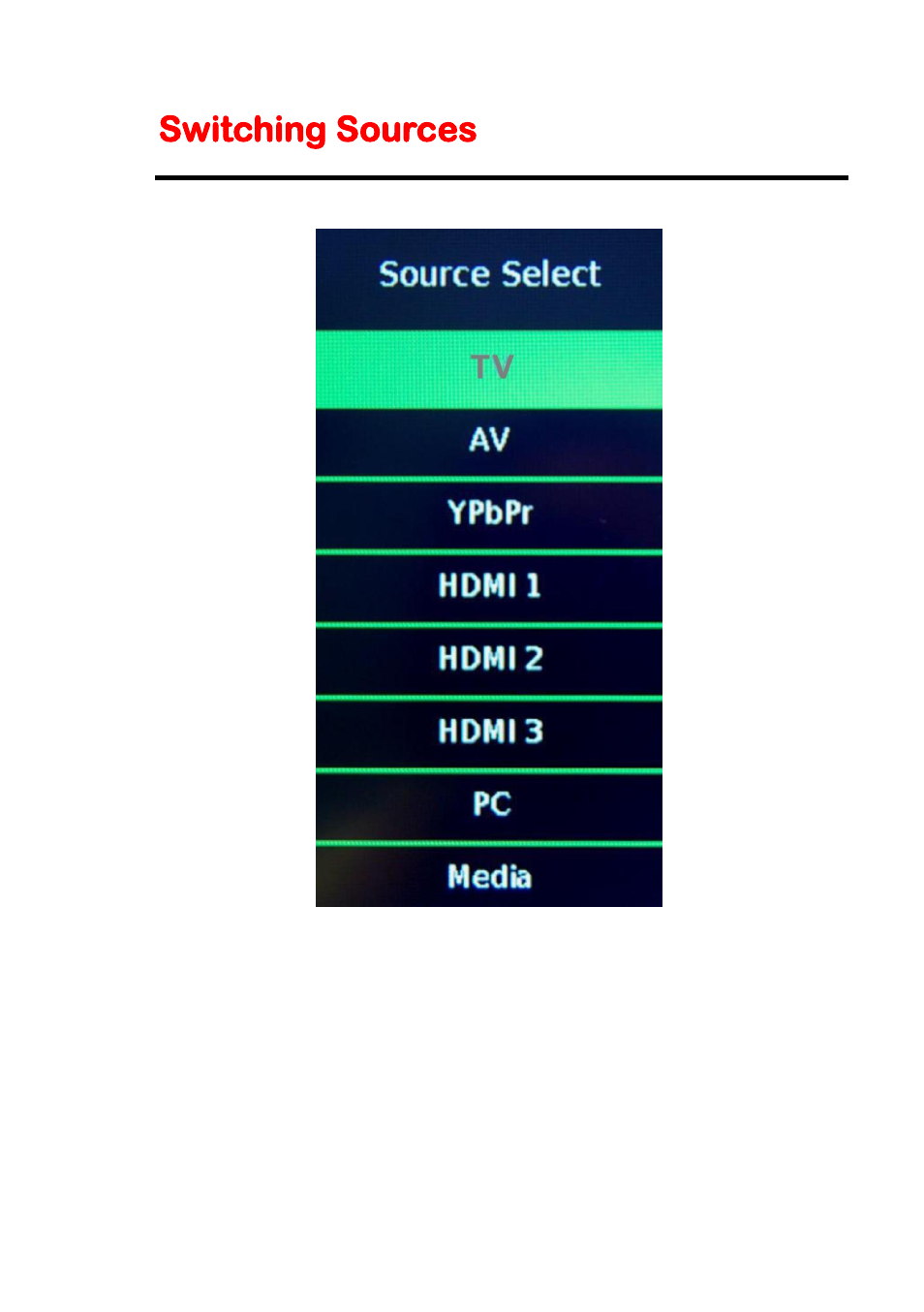 Switching sources | Sceptre X409BV-FHDU User Manual | Page 23 / 52