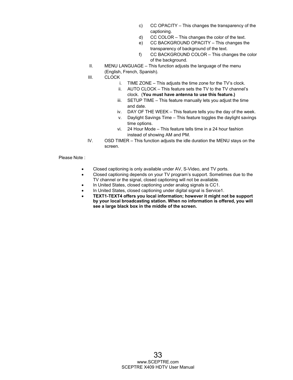 Sceptre X408BV-FHD User Manual | Page 33 / 51