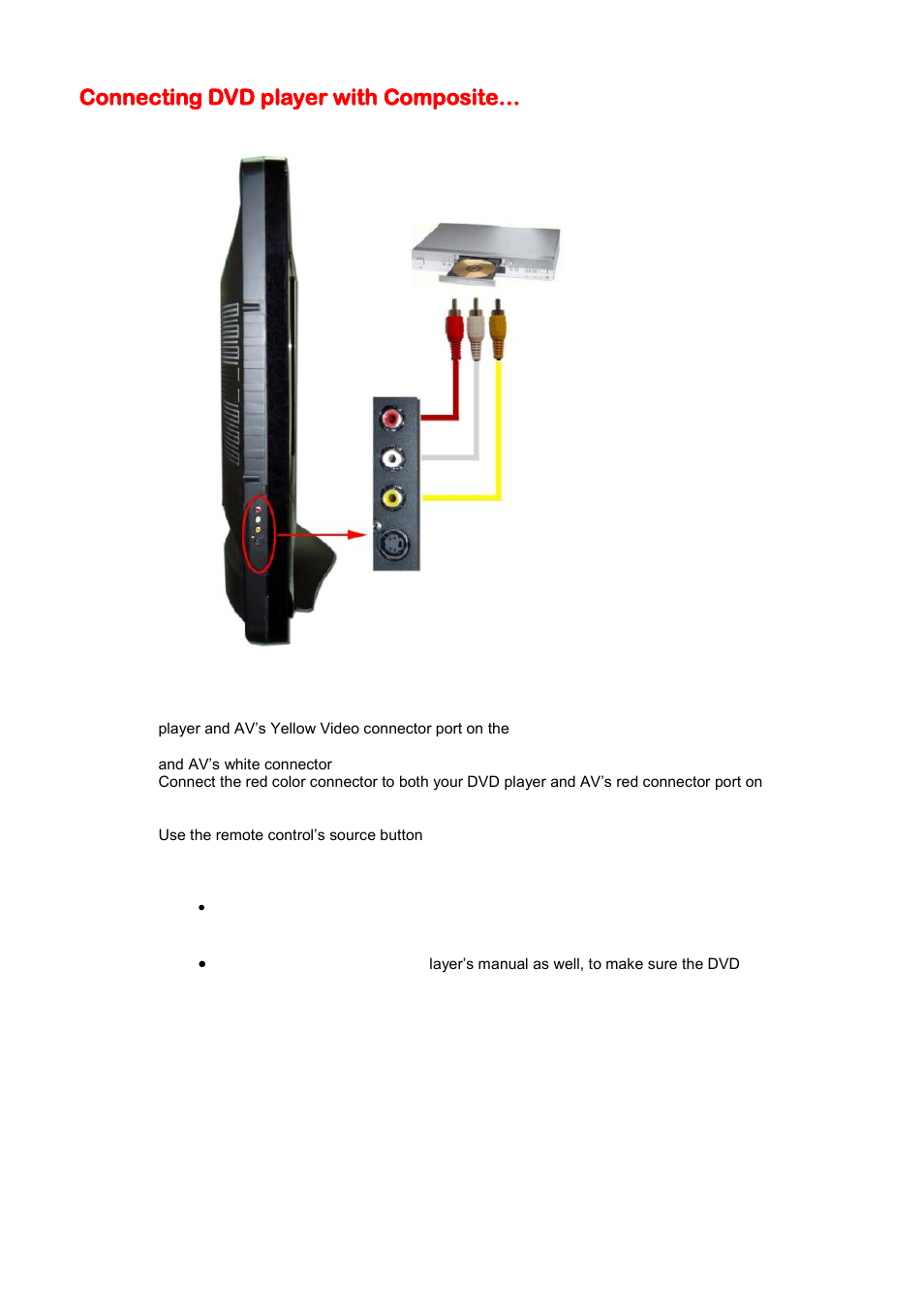 Connecting dvd player with composite | Sceptre X420BV-F120 User Manual | Page 20 / 52