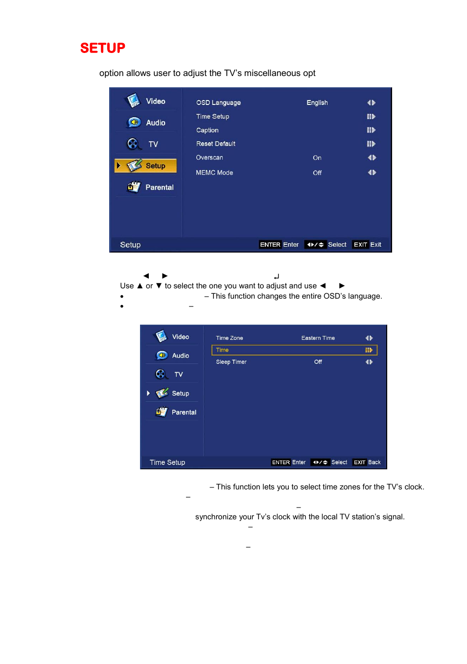 Setup | Sceptre X420BV-F120 User Manual | Page 31 / 52