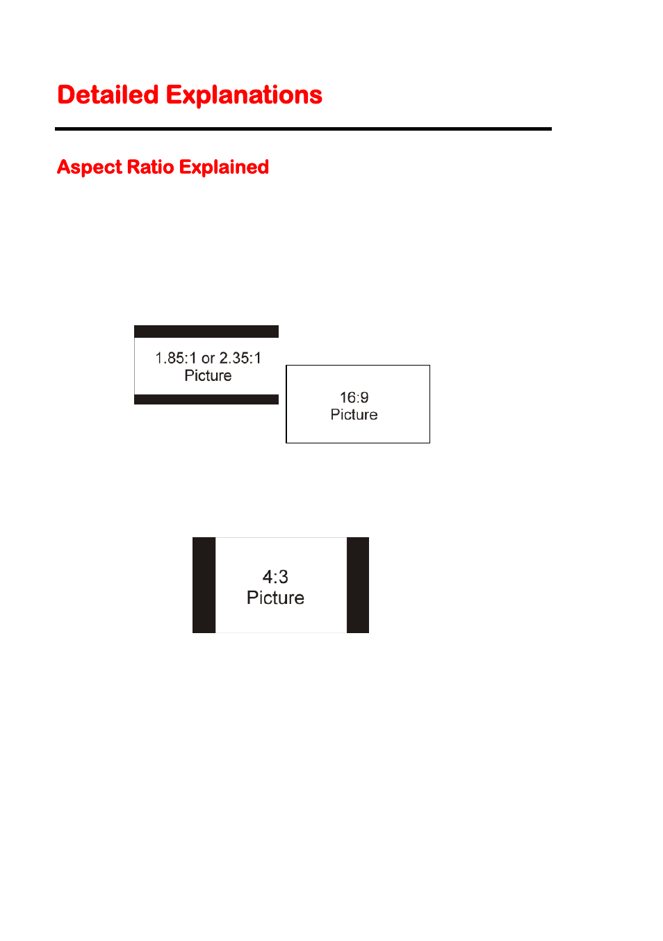 Detailed explanations, Aspect ratio explained | Sceptre X420BV-F120 User Manual | Page 36 / 52