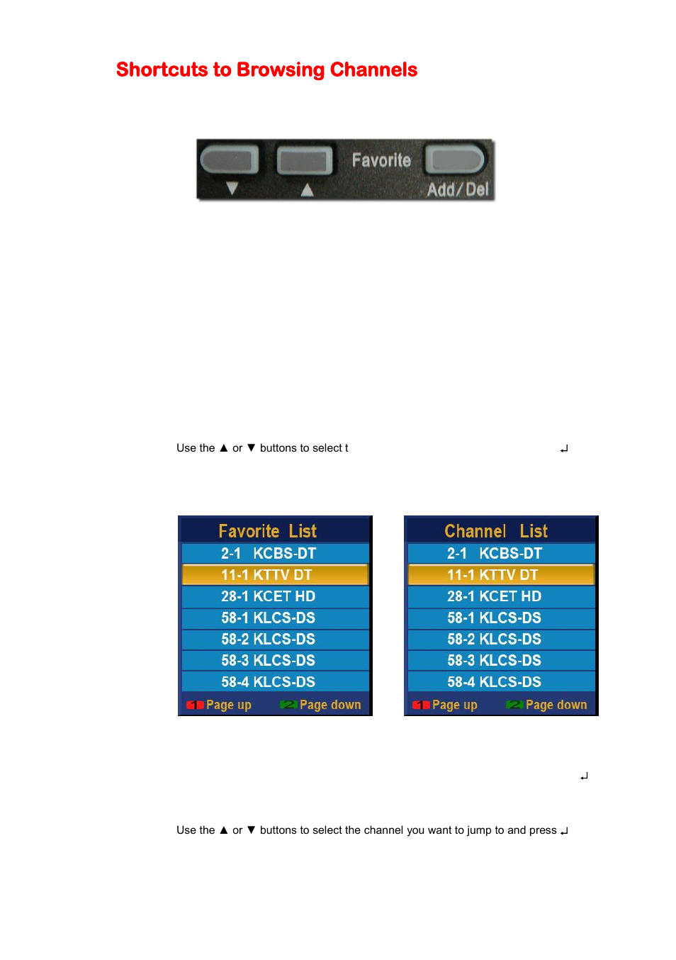 Shortcuts to browsing channels | Sceptre X420BV-F120 User Manual | Page 41 / 52